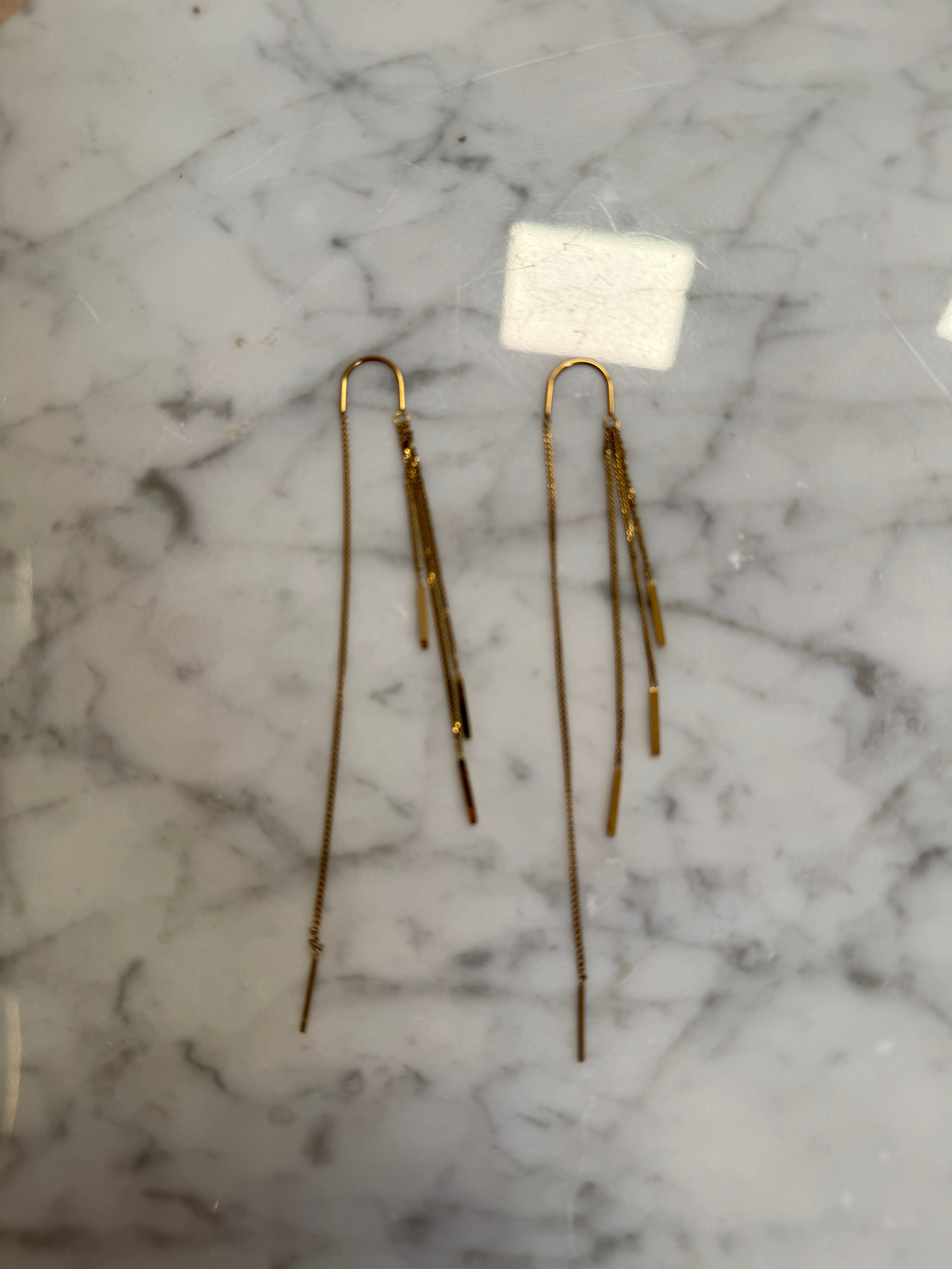 Boucles d'Oreilles Chainette Dorées