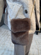 Pochette téléphone Fausse Fourrure Choco