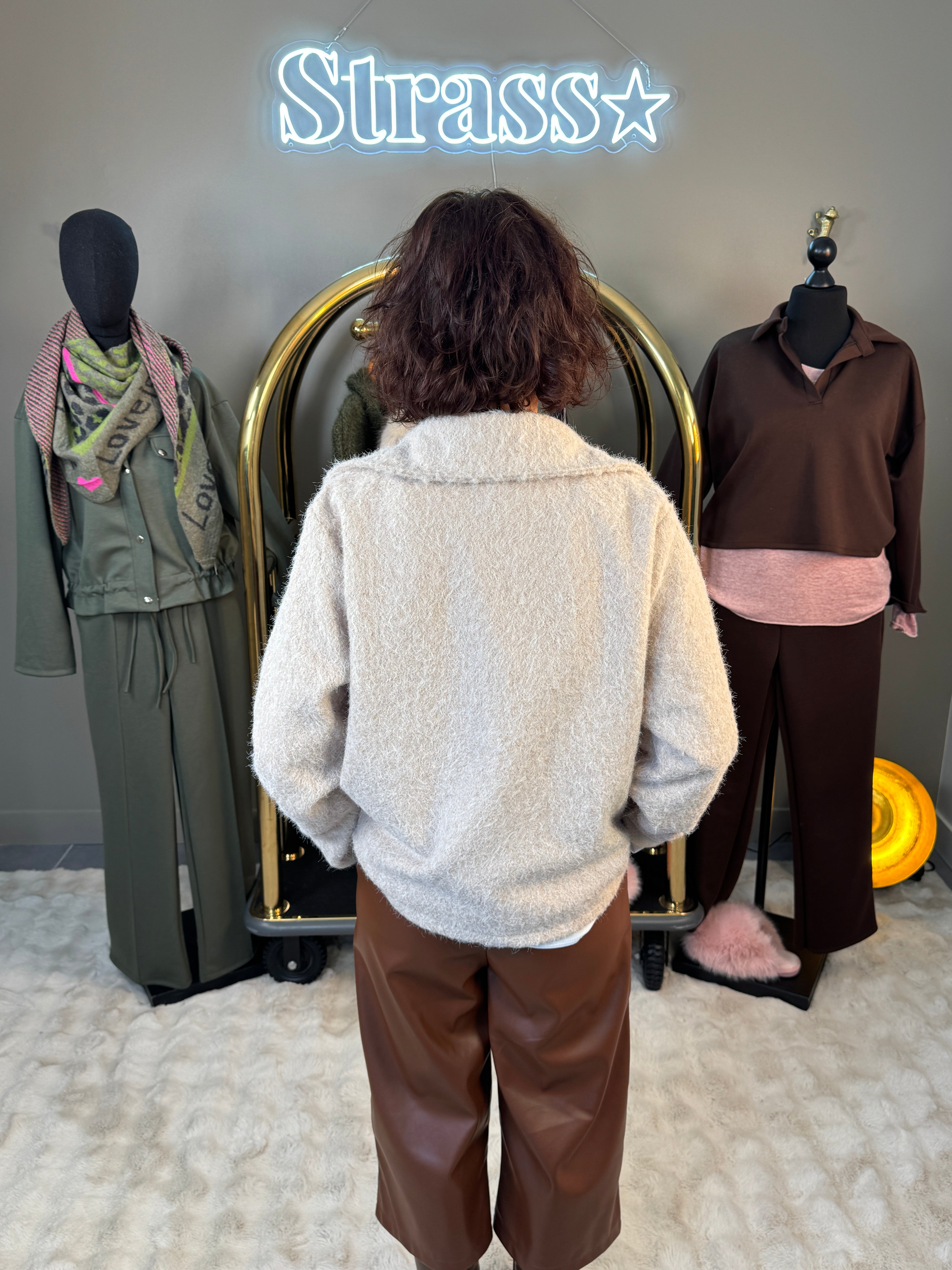 Veste Chacha Laine Rase Beige