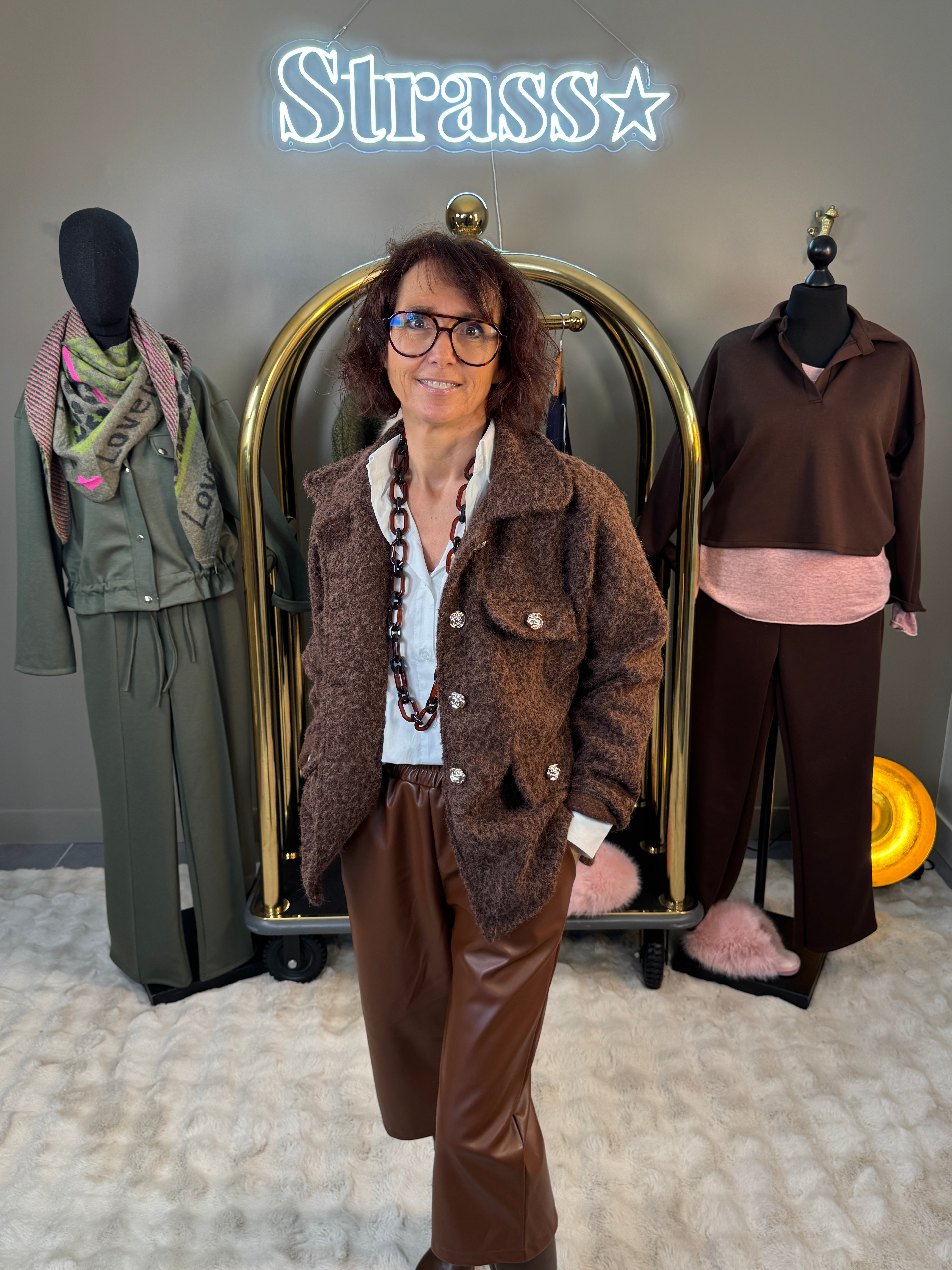 Veste Chacha Laine Rase Choco