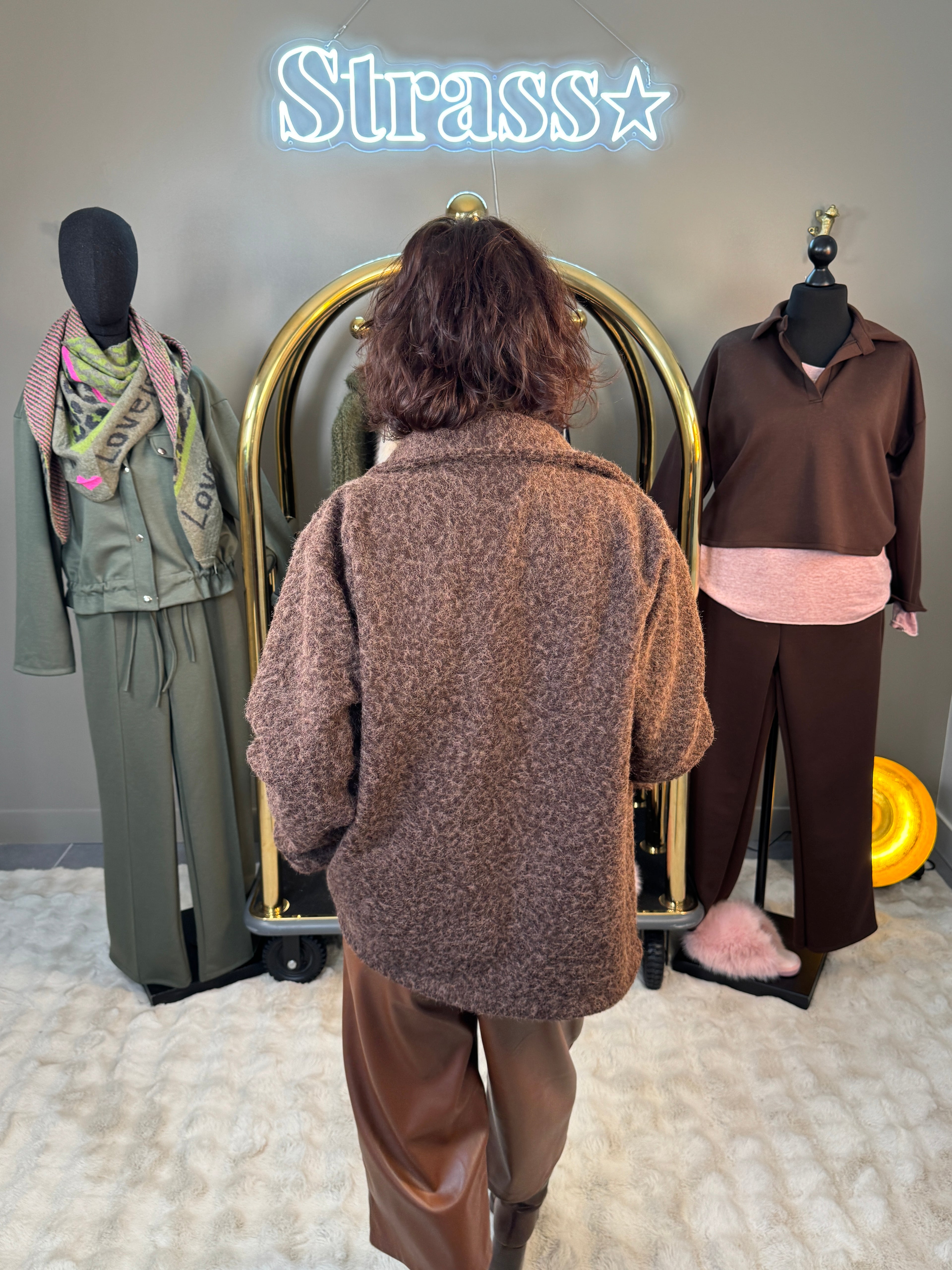 Veste Chacha Laine Rase Choco