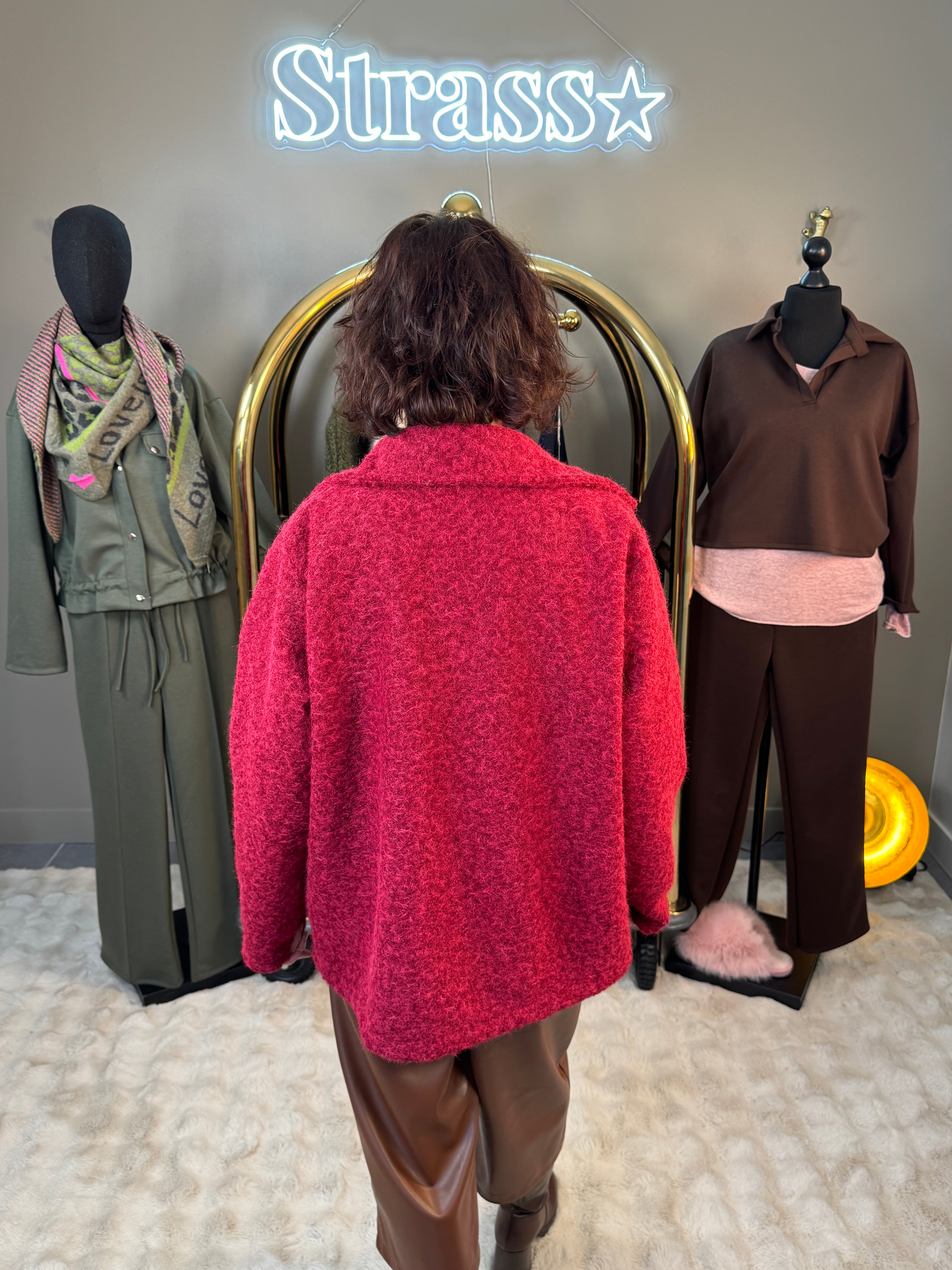 Veste Chacha Laine Rase Bordeaux