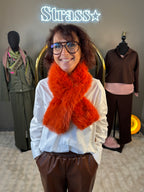 Écharpe Fausse Fourrure Orange