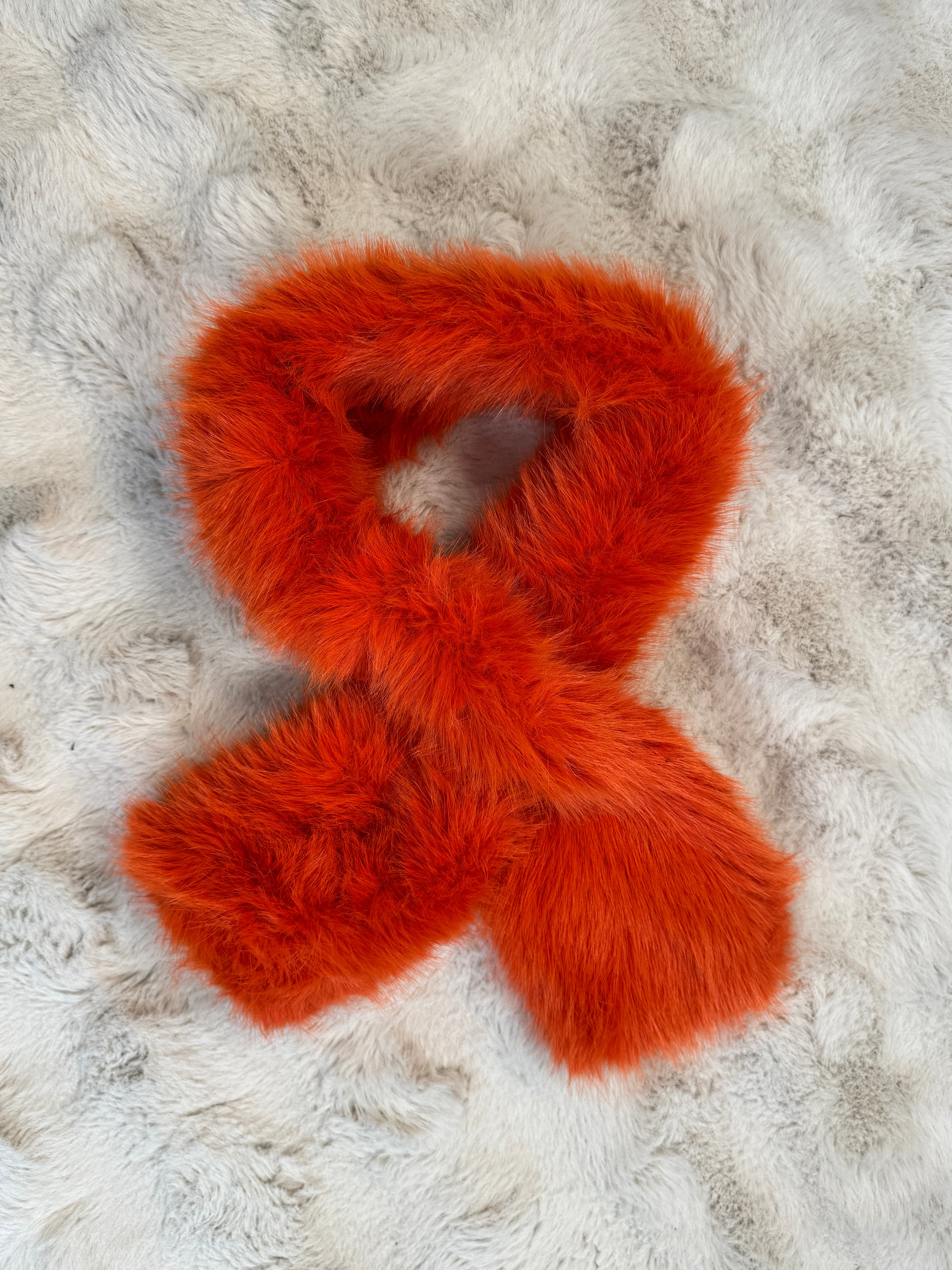 Écharpe Fausse Fourrure Orange