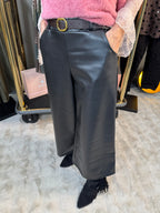 Pantalon 3/4 Simili Noir