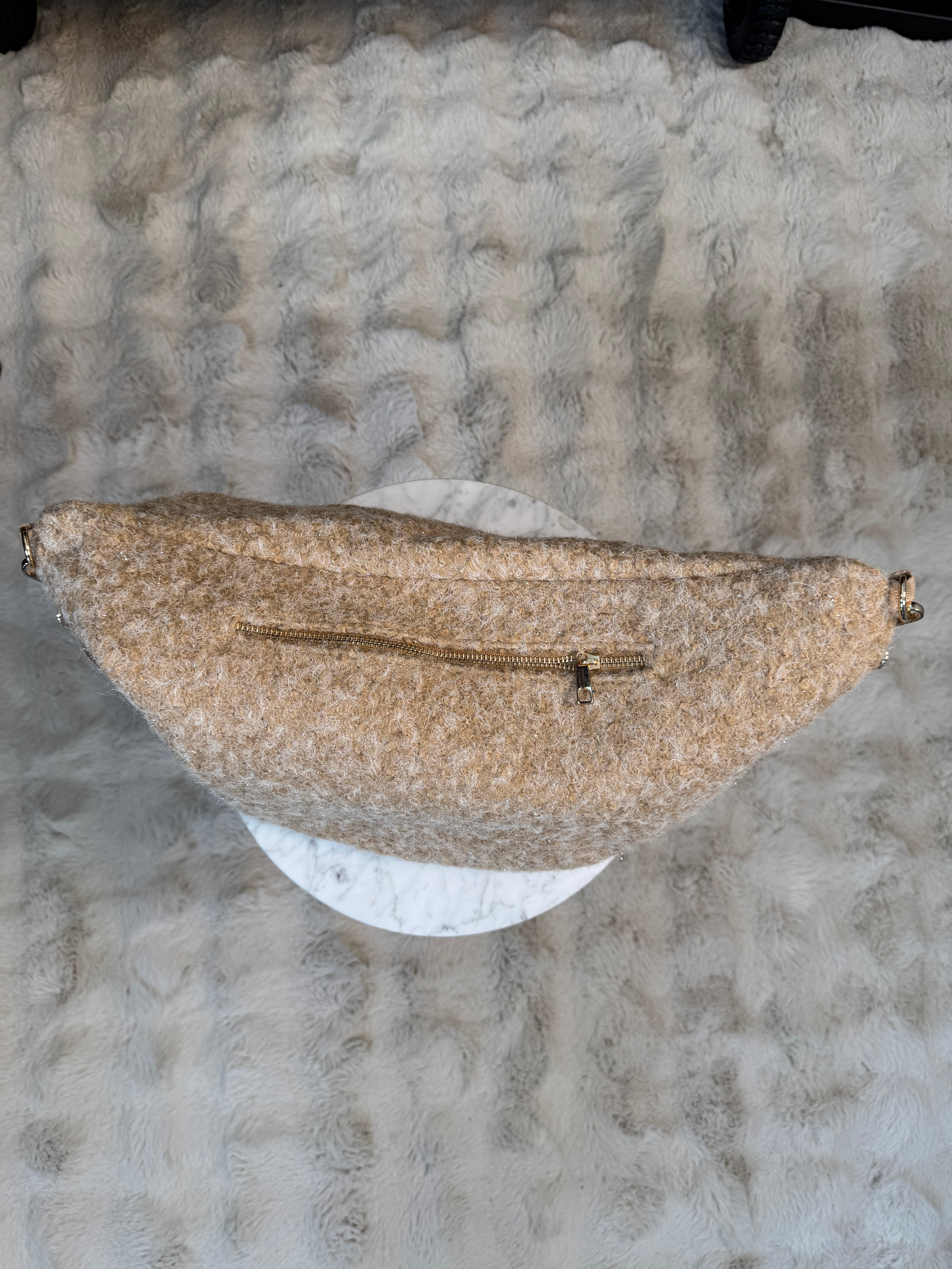 Maxi Banane Laine Rase Camel Clair