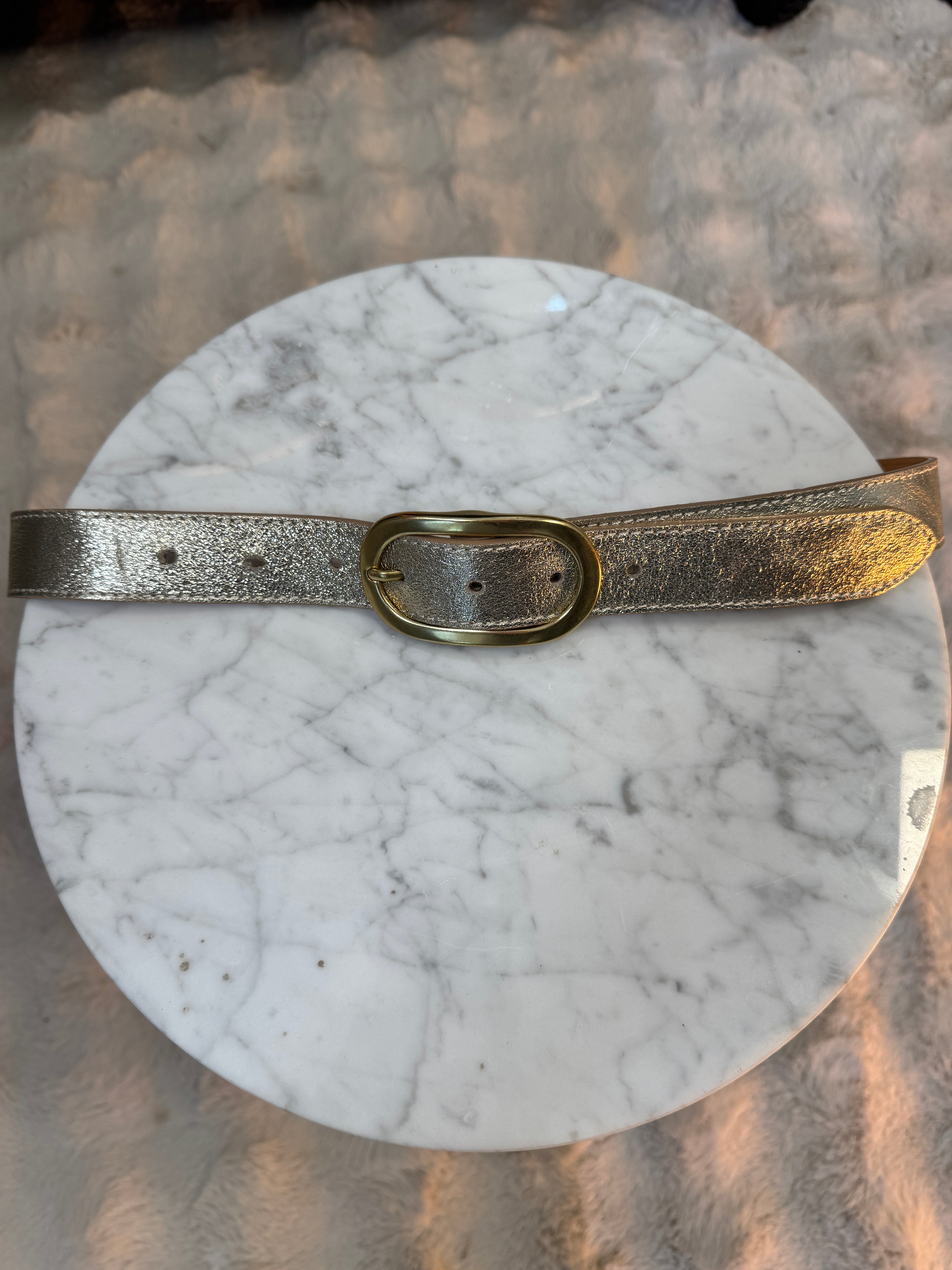 Ceinture Cuir Doré