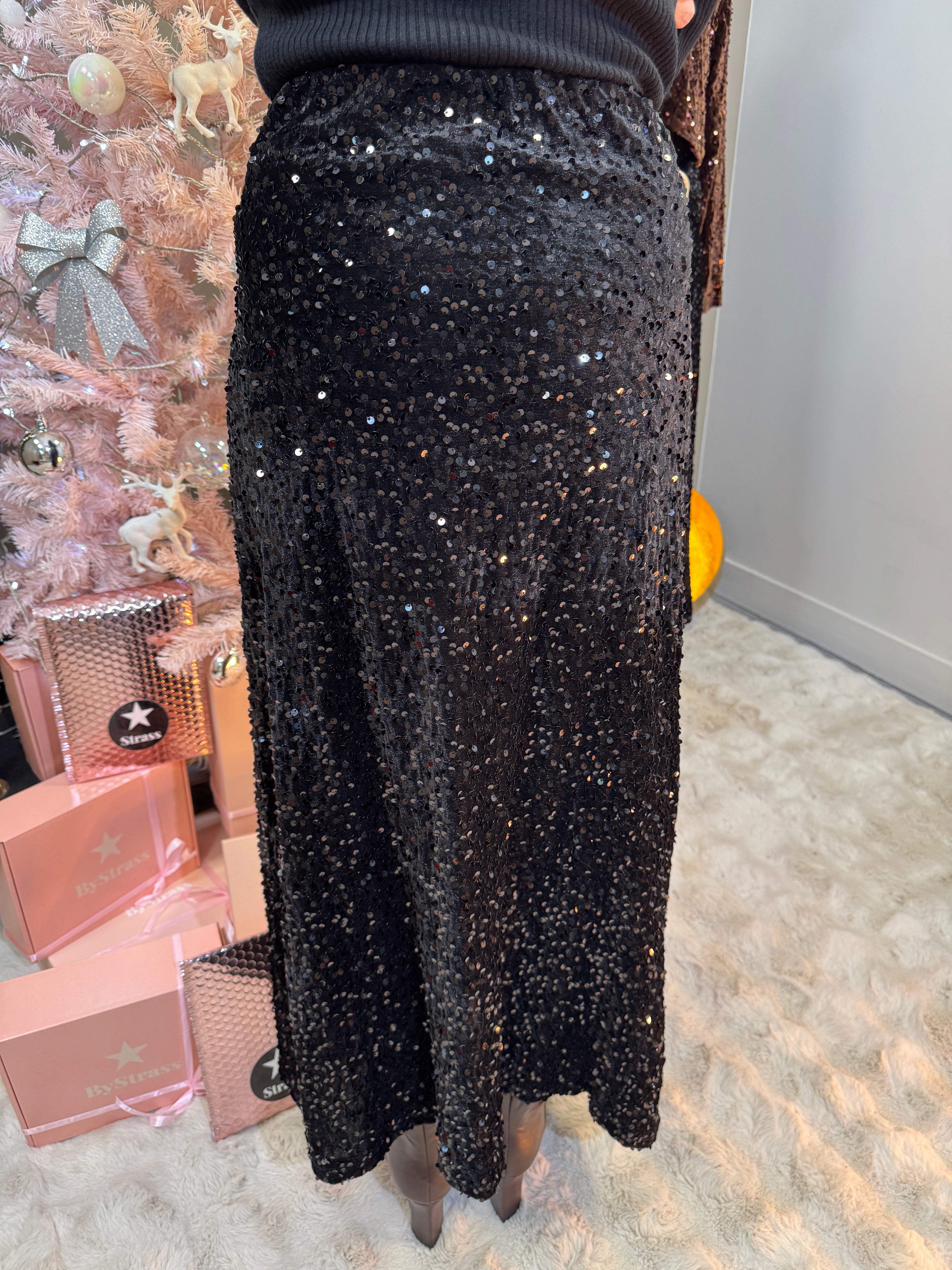 Jupe Paillettes Sonia Noire