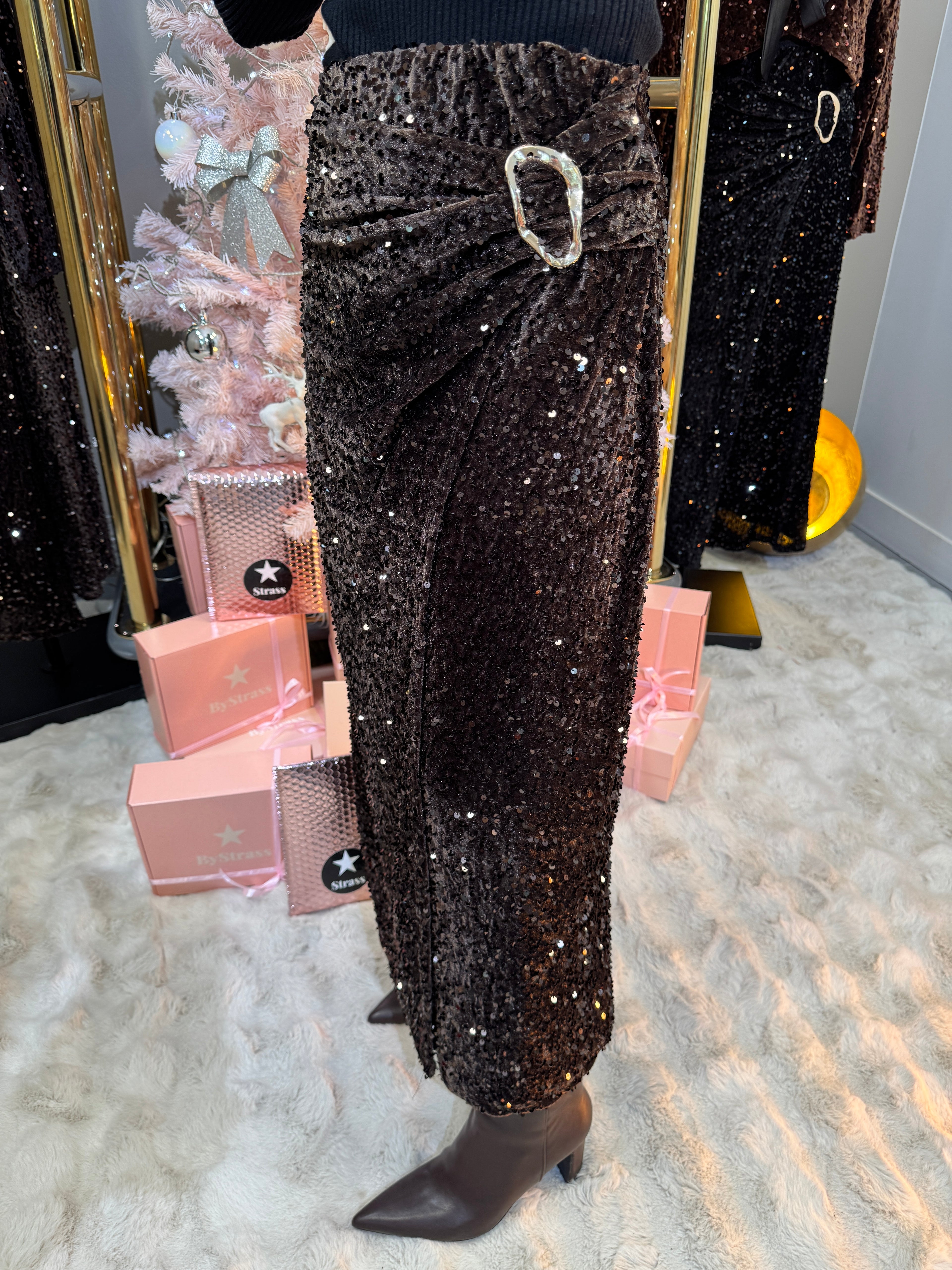 Jupe Paillettes Sonia Choco