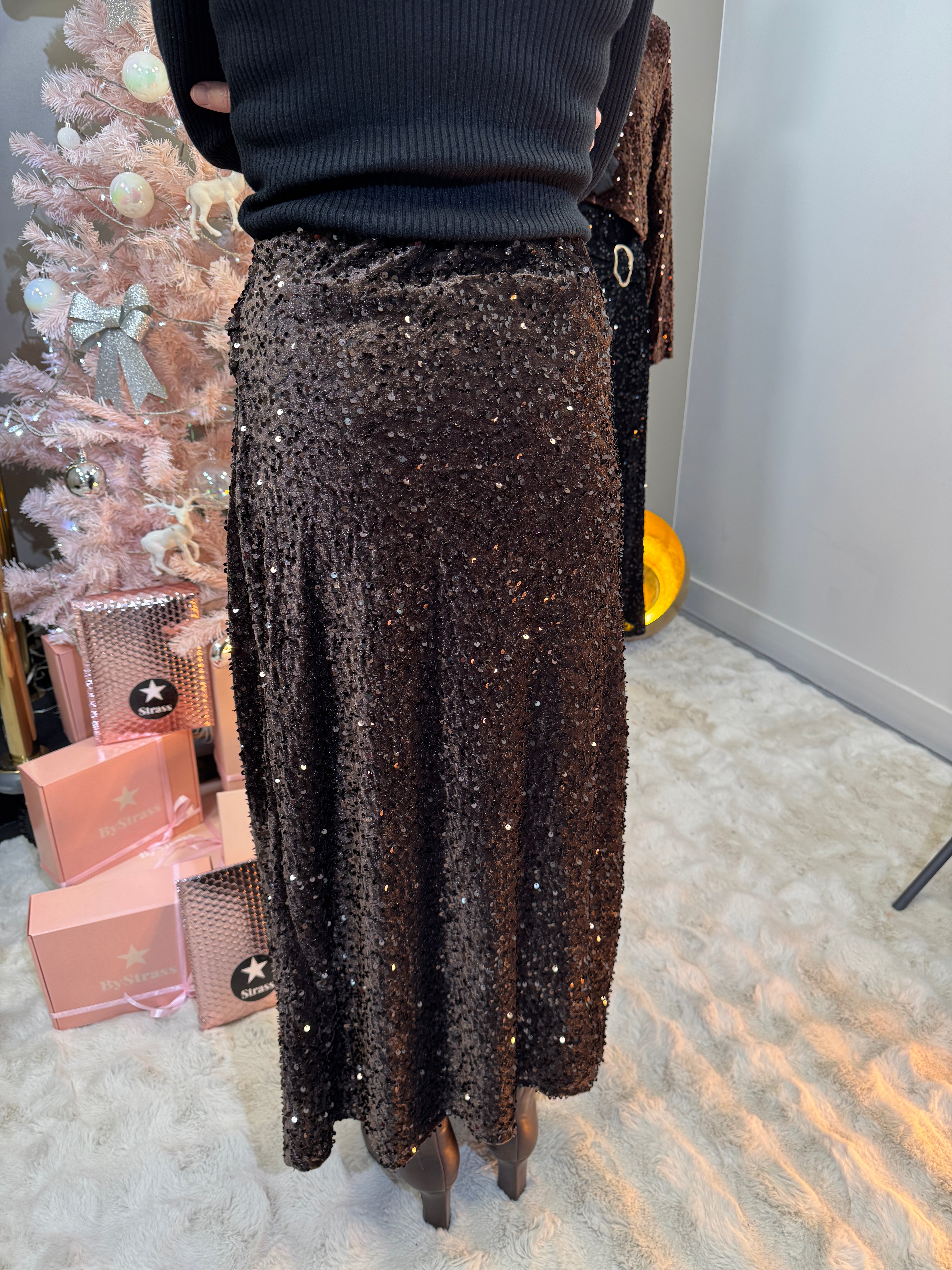 Jupe Paillettes Sonia Choco