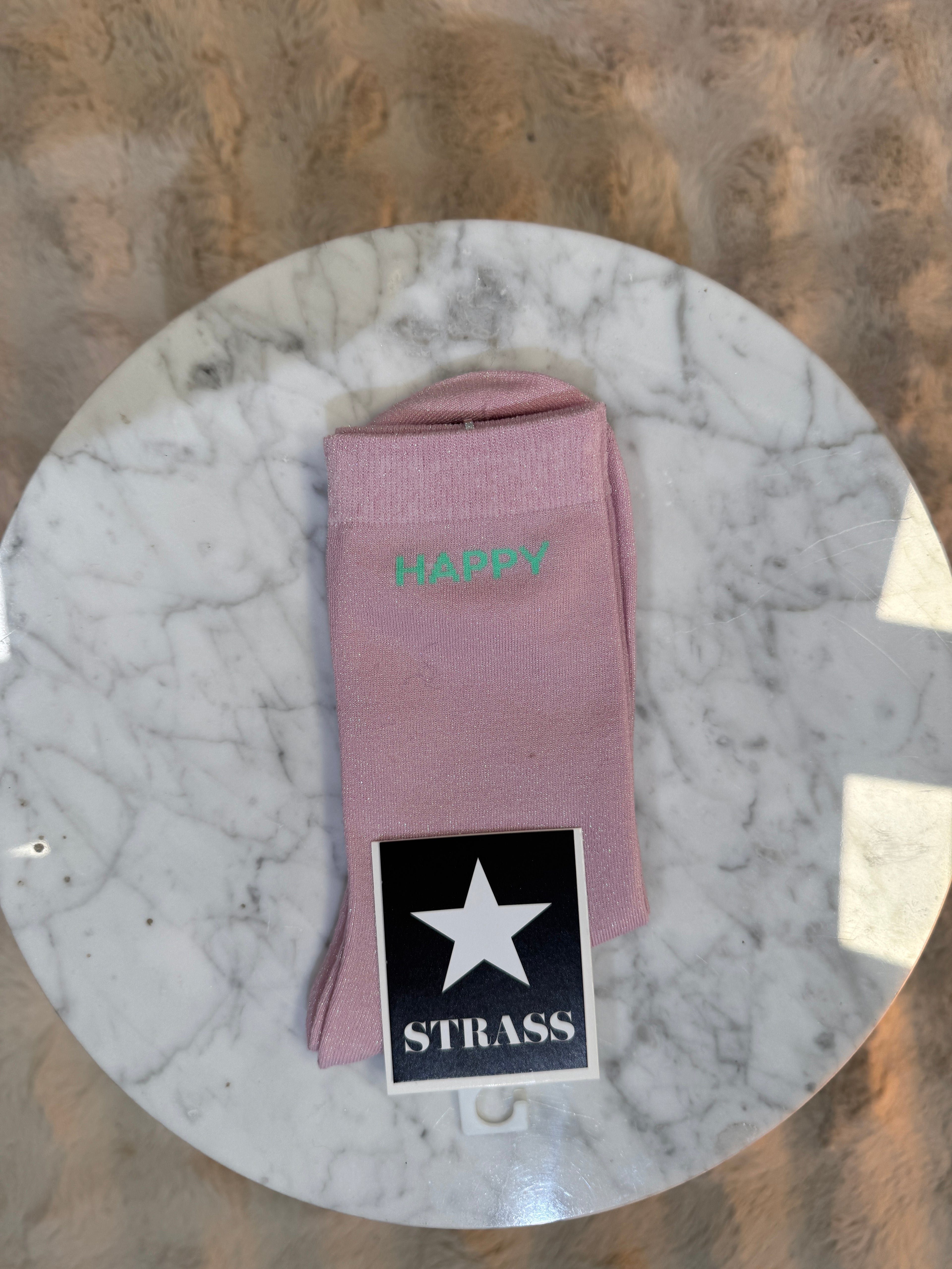 Chaussettes Happy Rose écriture Turquoise