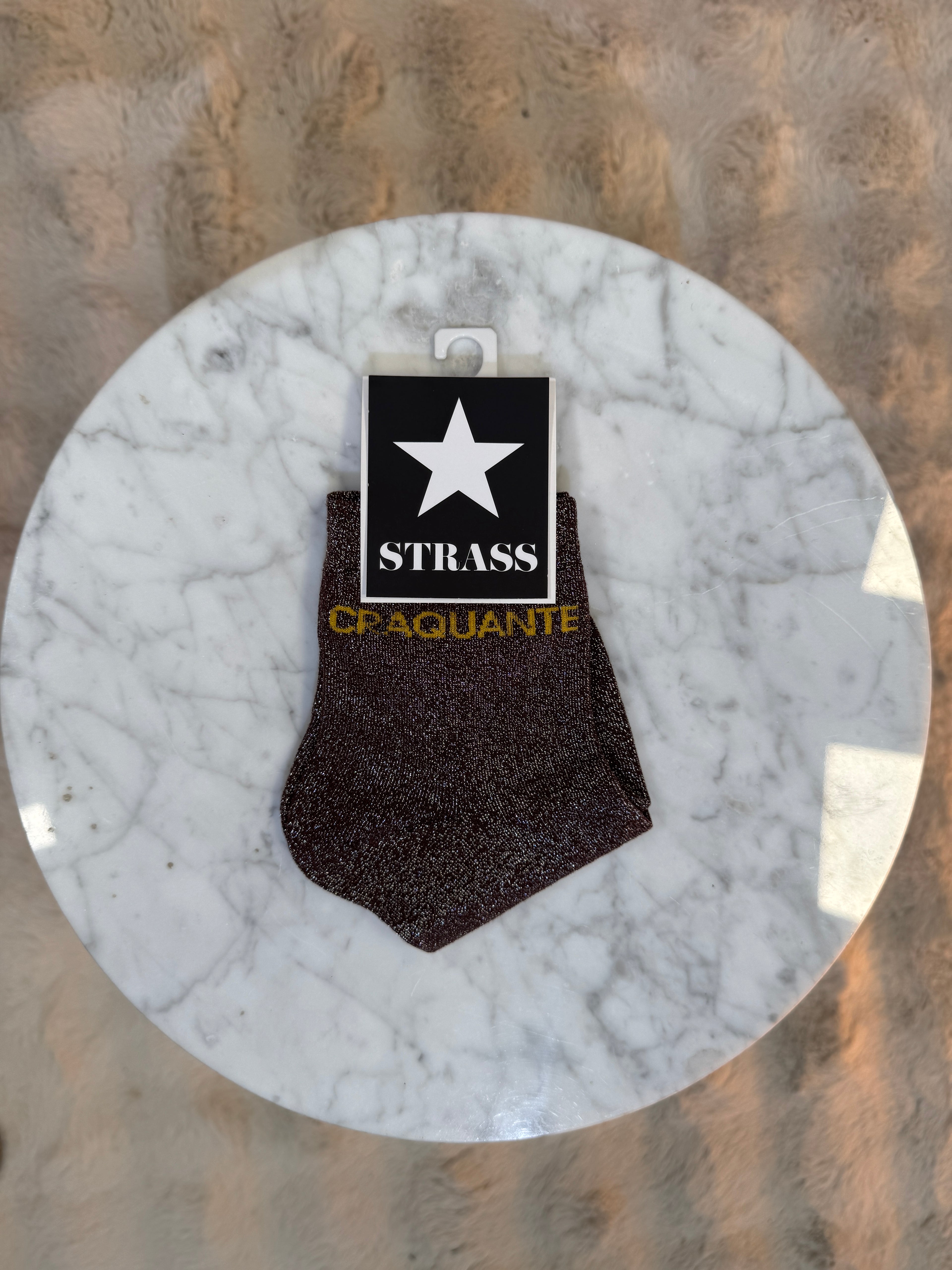 Chaussettes Craquante Choco écriture Jaune