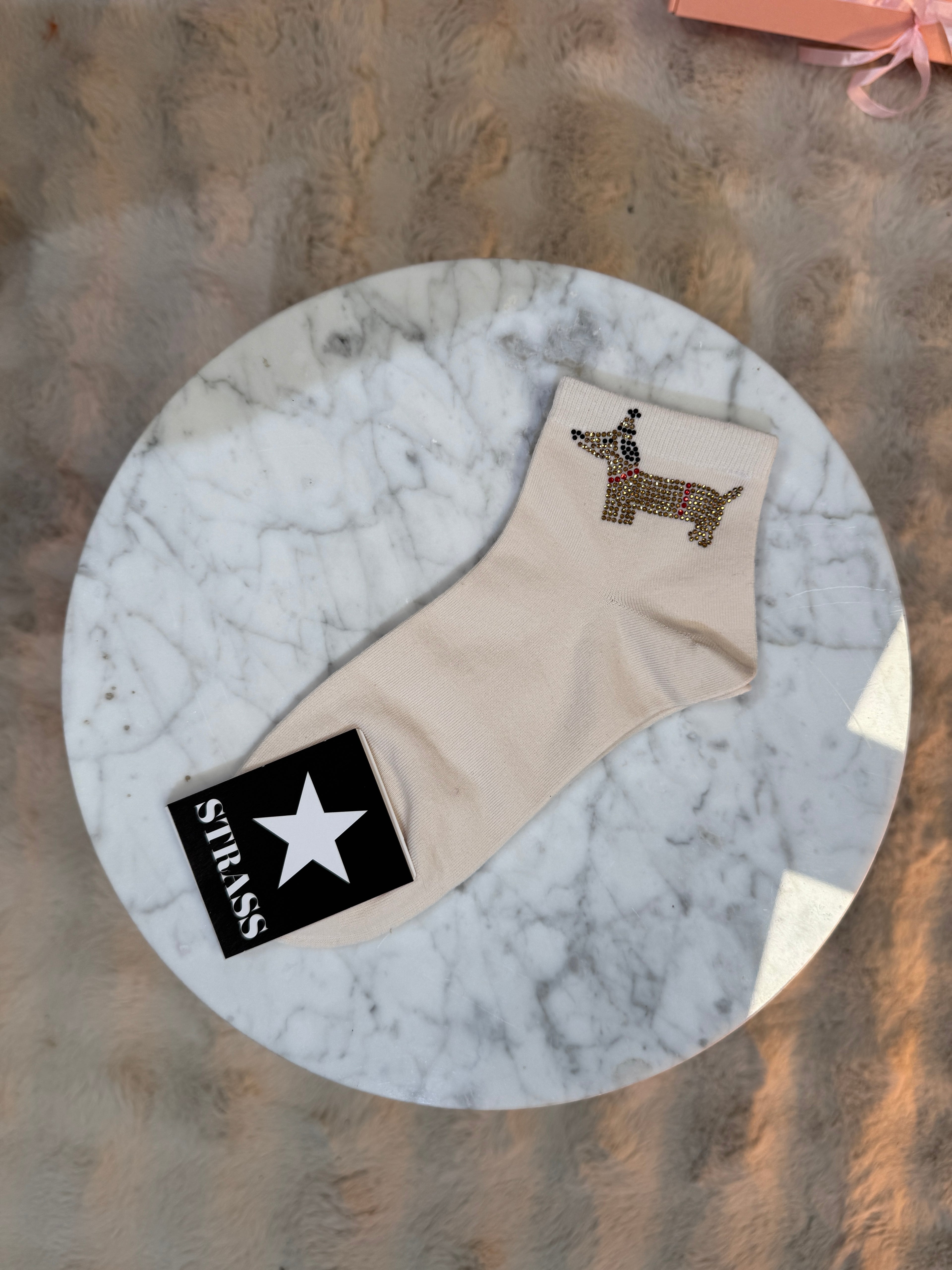 Chaussettes Teckel Strass