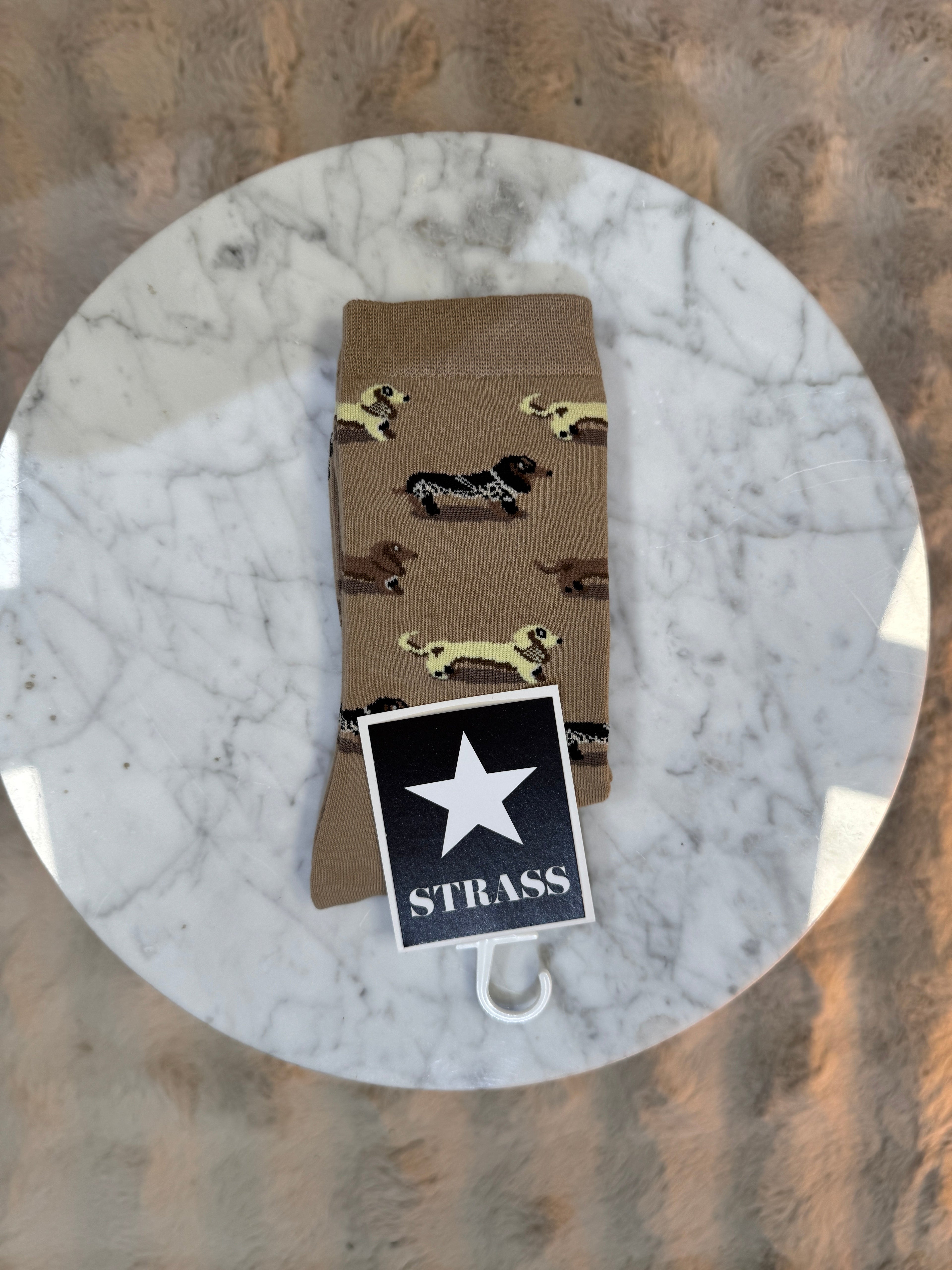 Chaussettes Teckel Beige