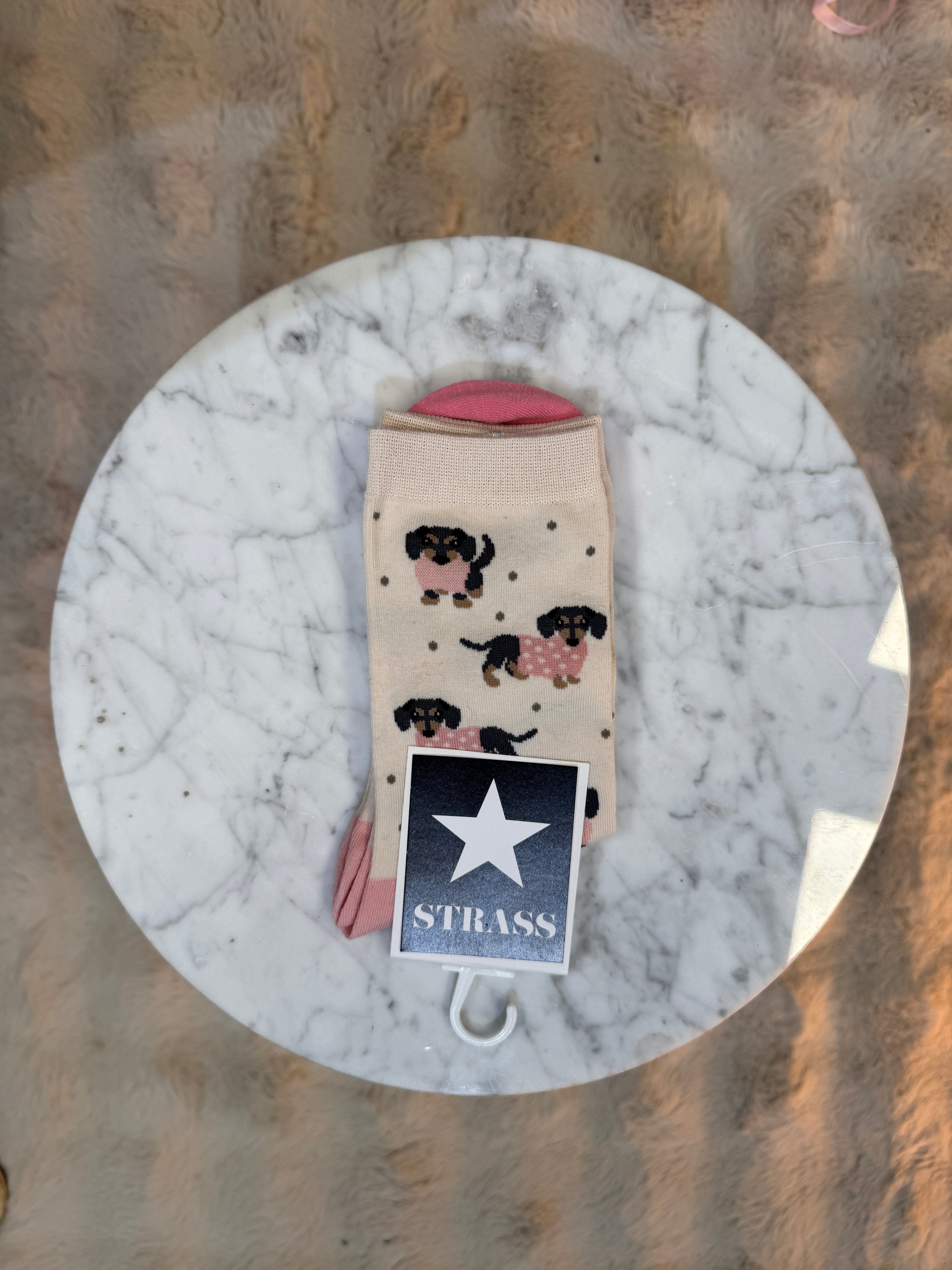 Chaussettes Teckel Rose