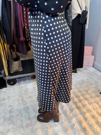 Jupe Satin Petits Pois Noir