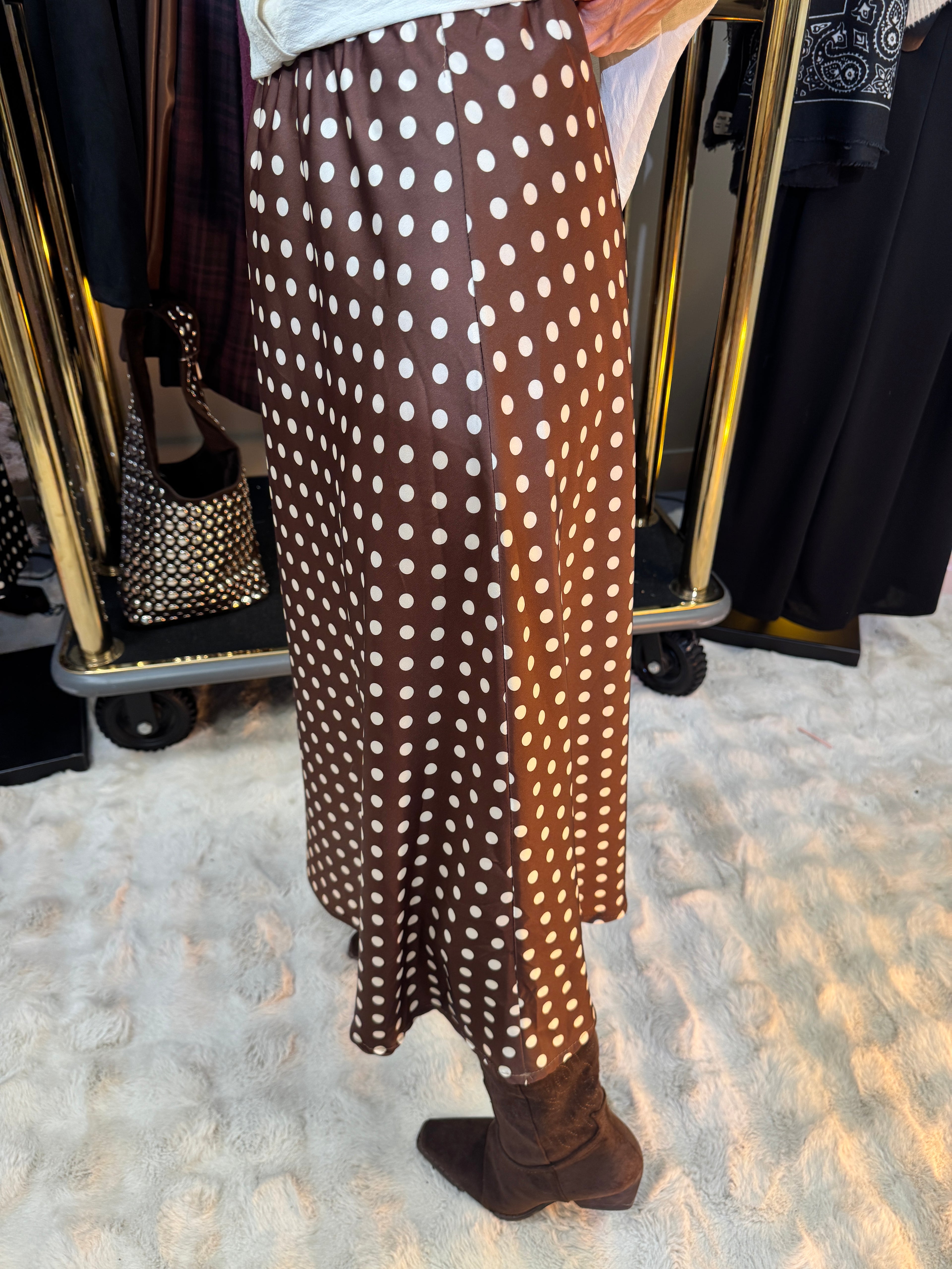 Jupe Satin Petits Pois Choco