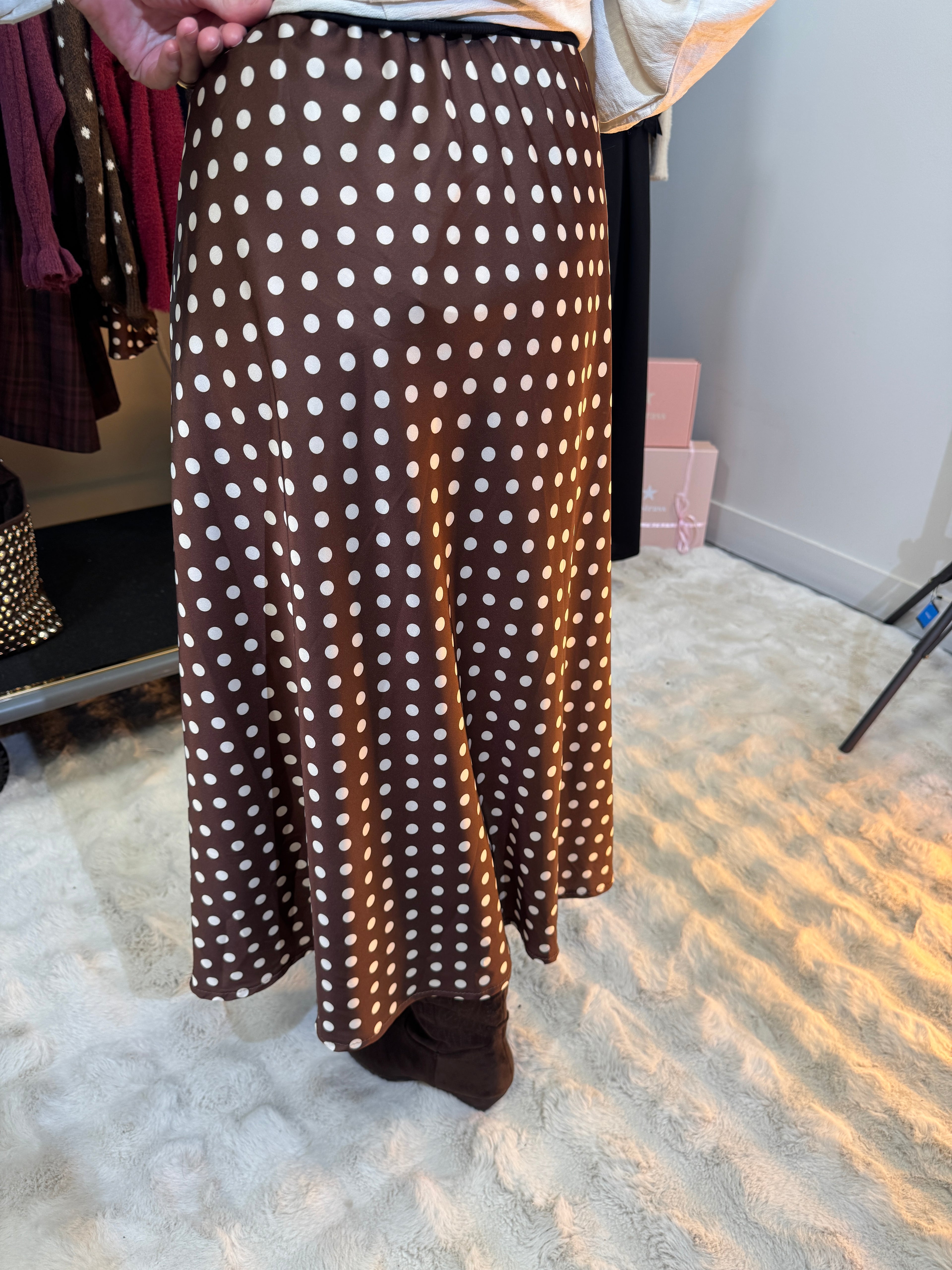 Jupe Satin Petits Pois Choco