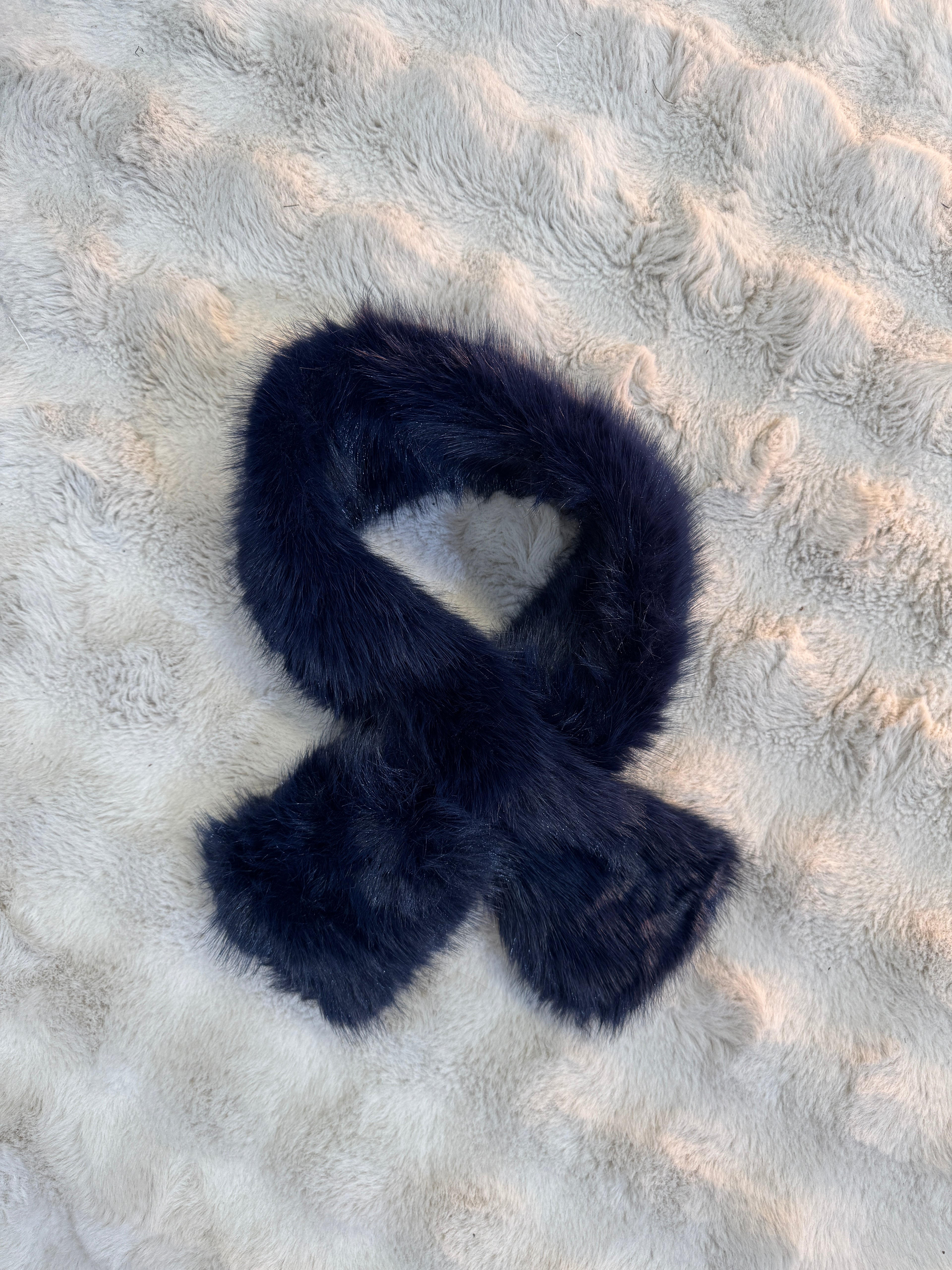 Écharpe Fausse Fourrure Marine