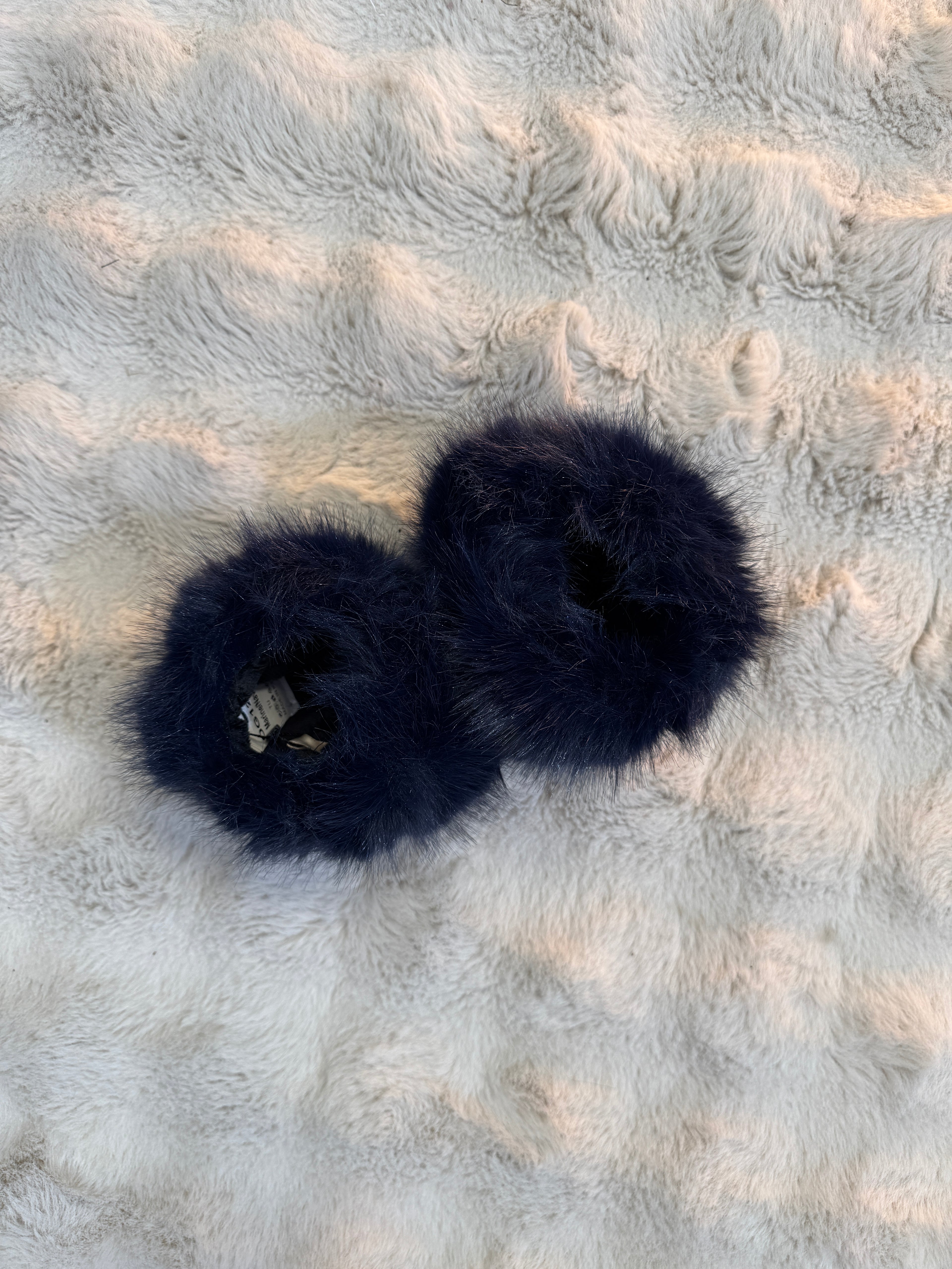 Poignets Fausse Fourrure Marine