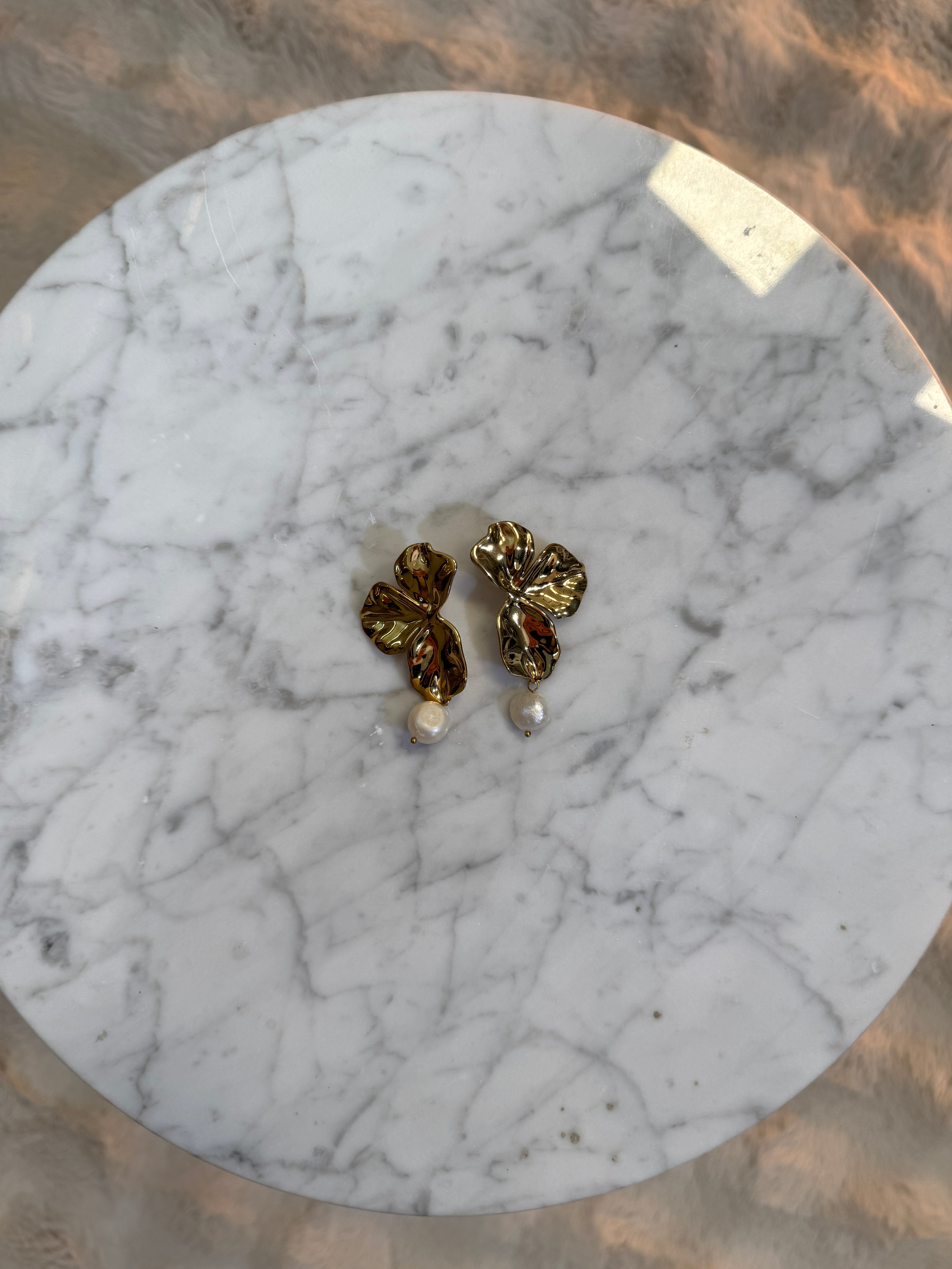 Boucles d'oreilles Pétale et Perle