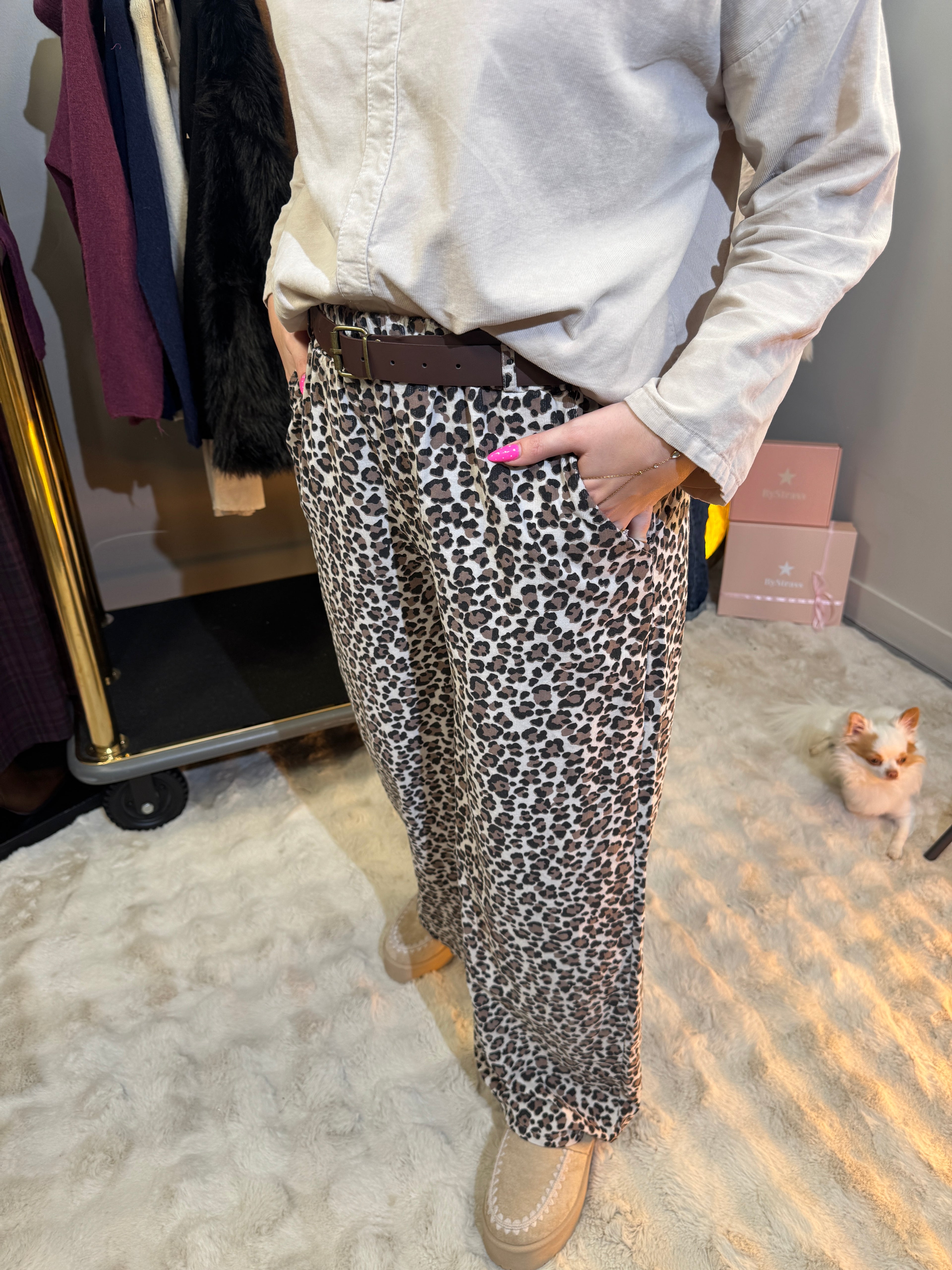 Pantalon Velours Léo Beige