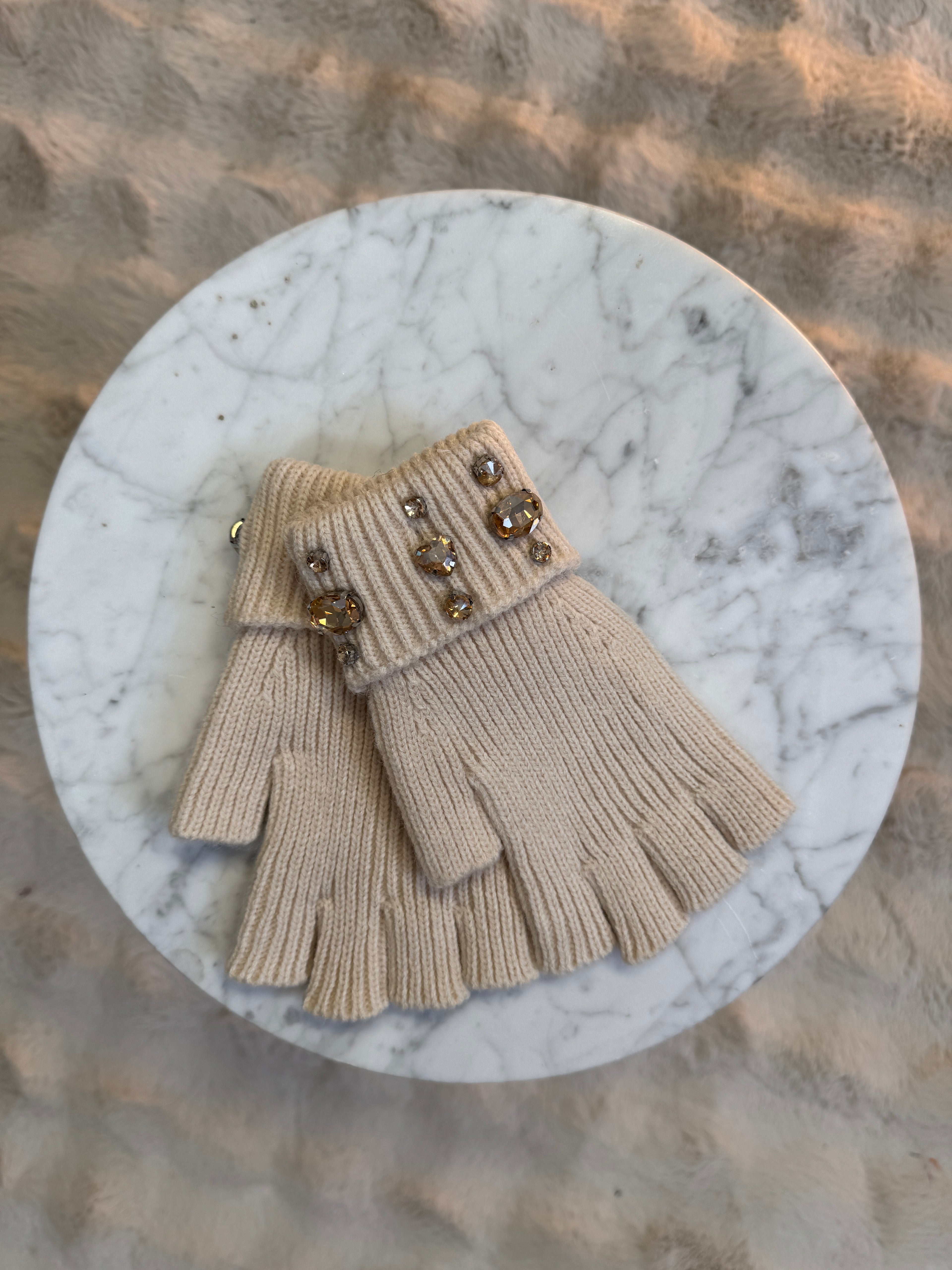 Mitaine Strass Beige