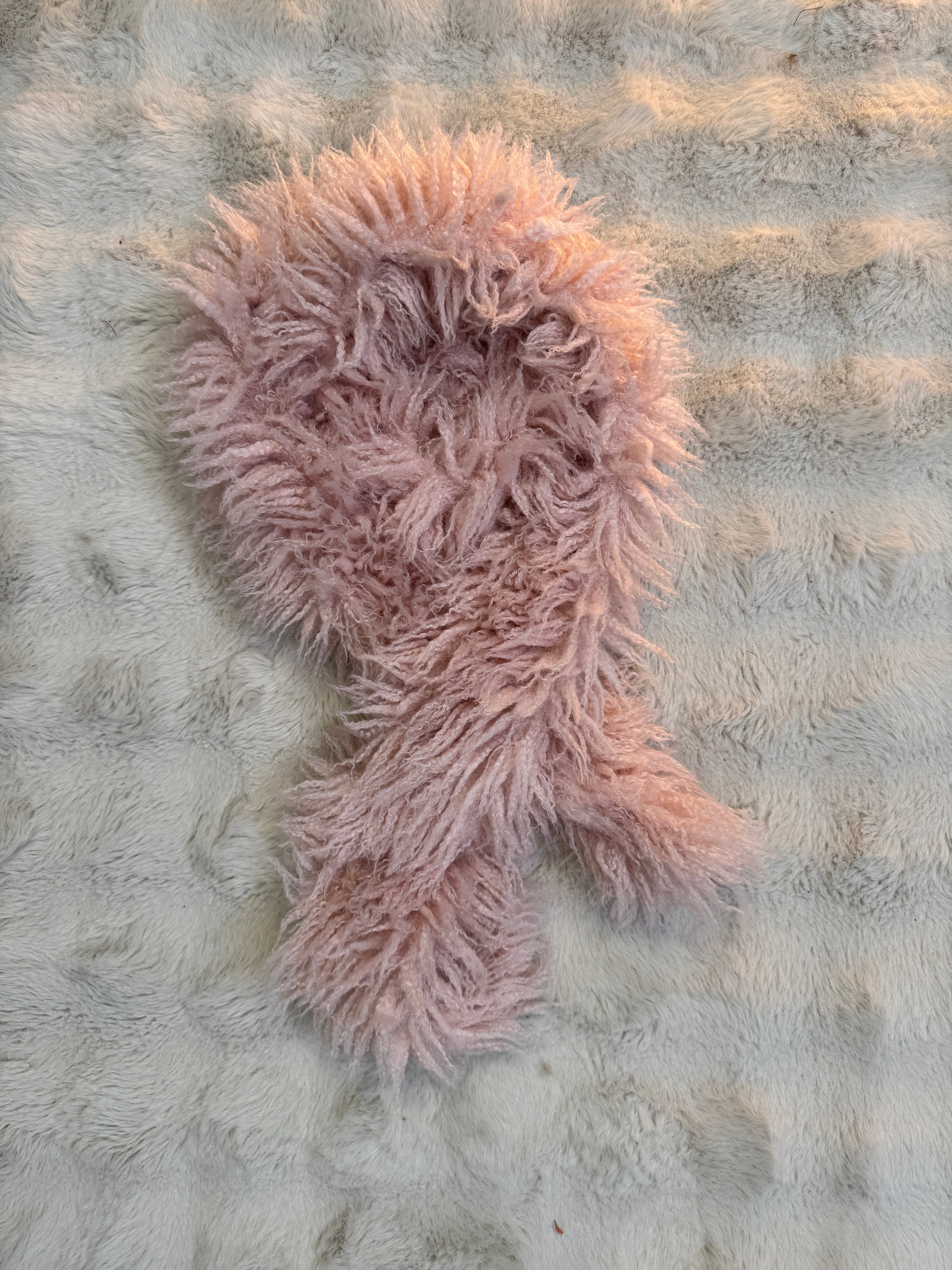 Écharpe Faux Mouton Rose