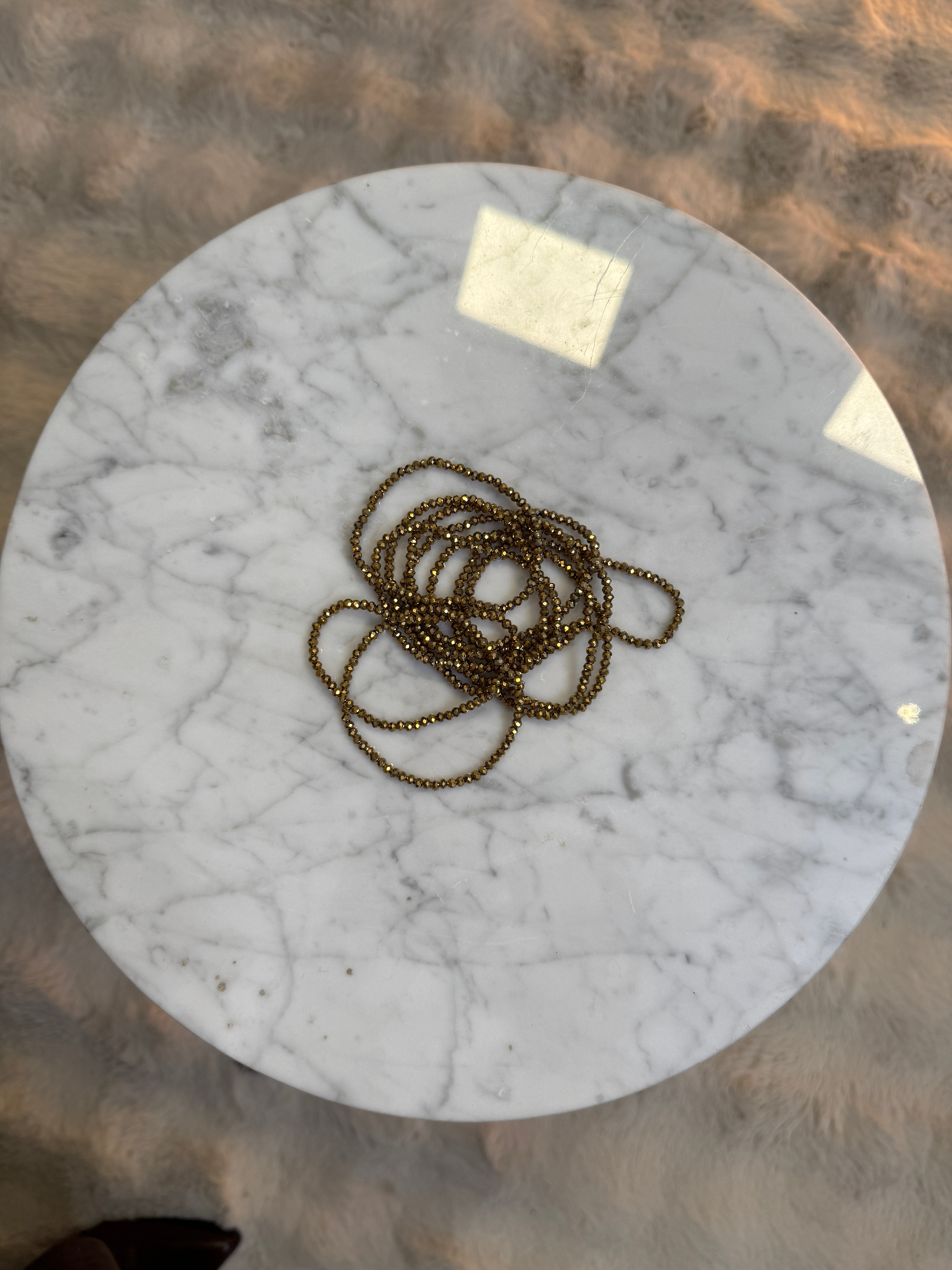 Lot de 10 Bracelets Elastiques Cristal Doré