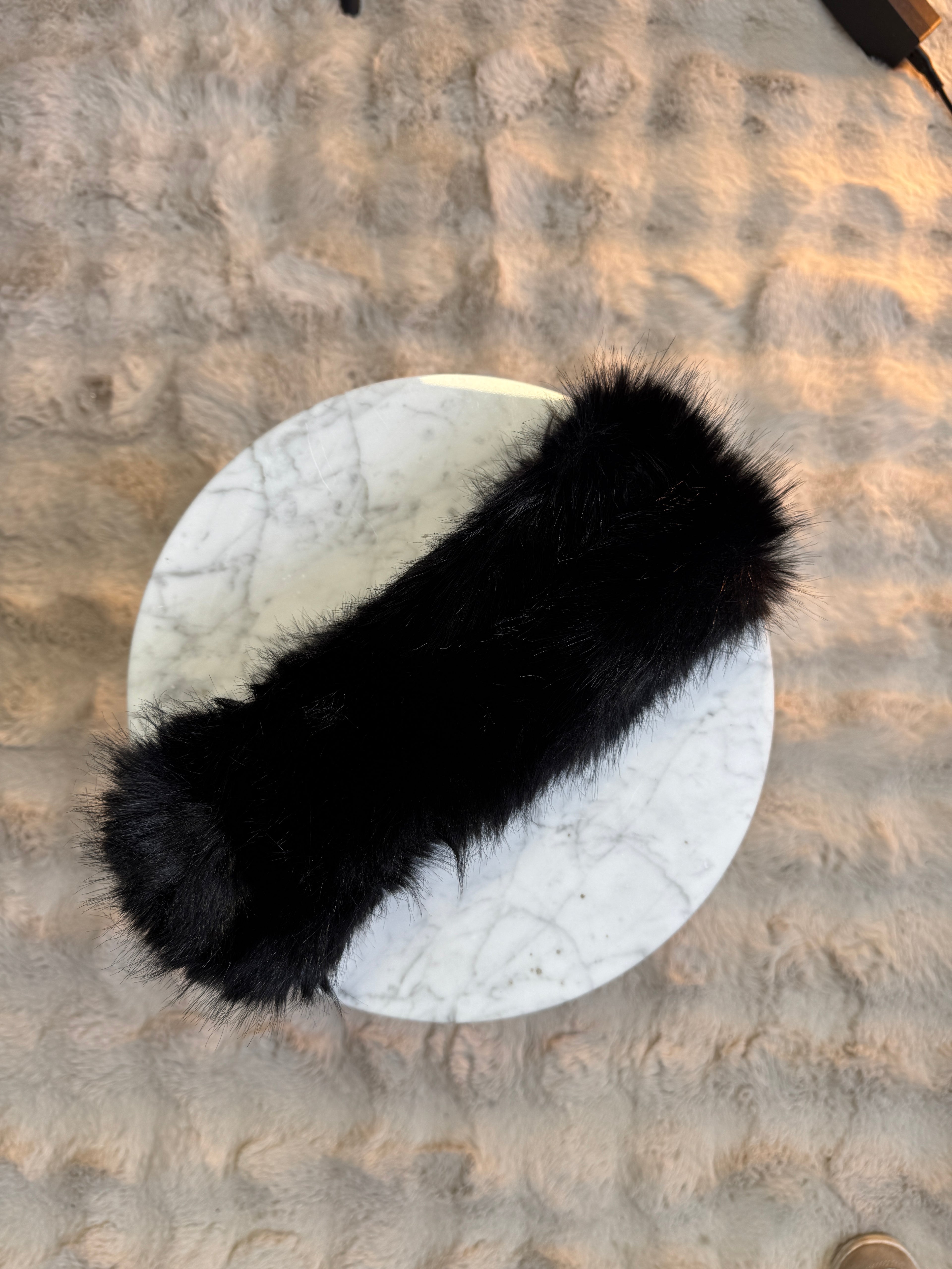 Bandeau Fausse Fourrure Noir