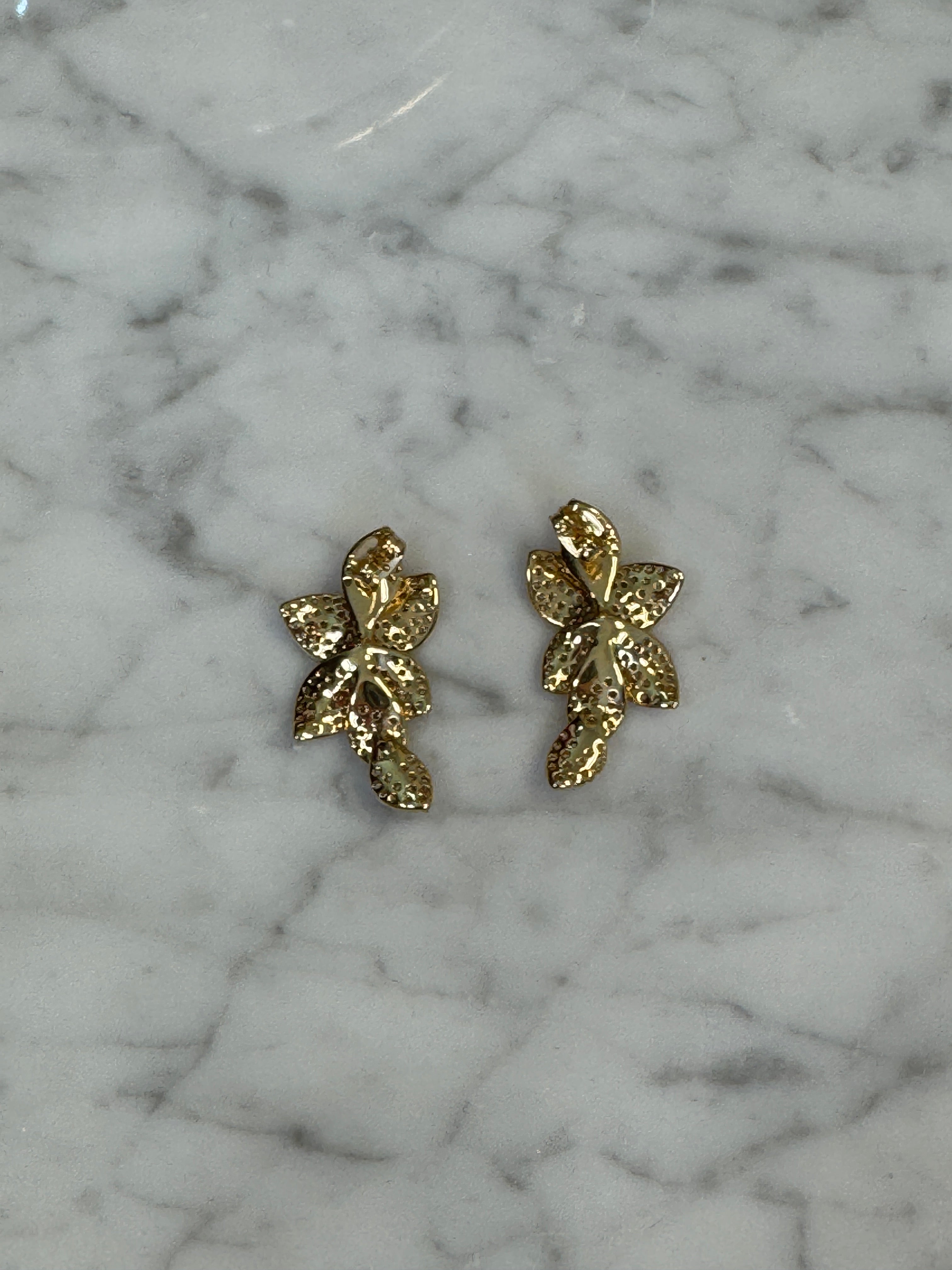 Boucles D’oreilles Floral Strass