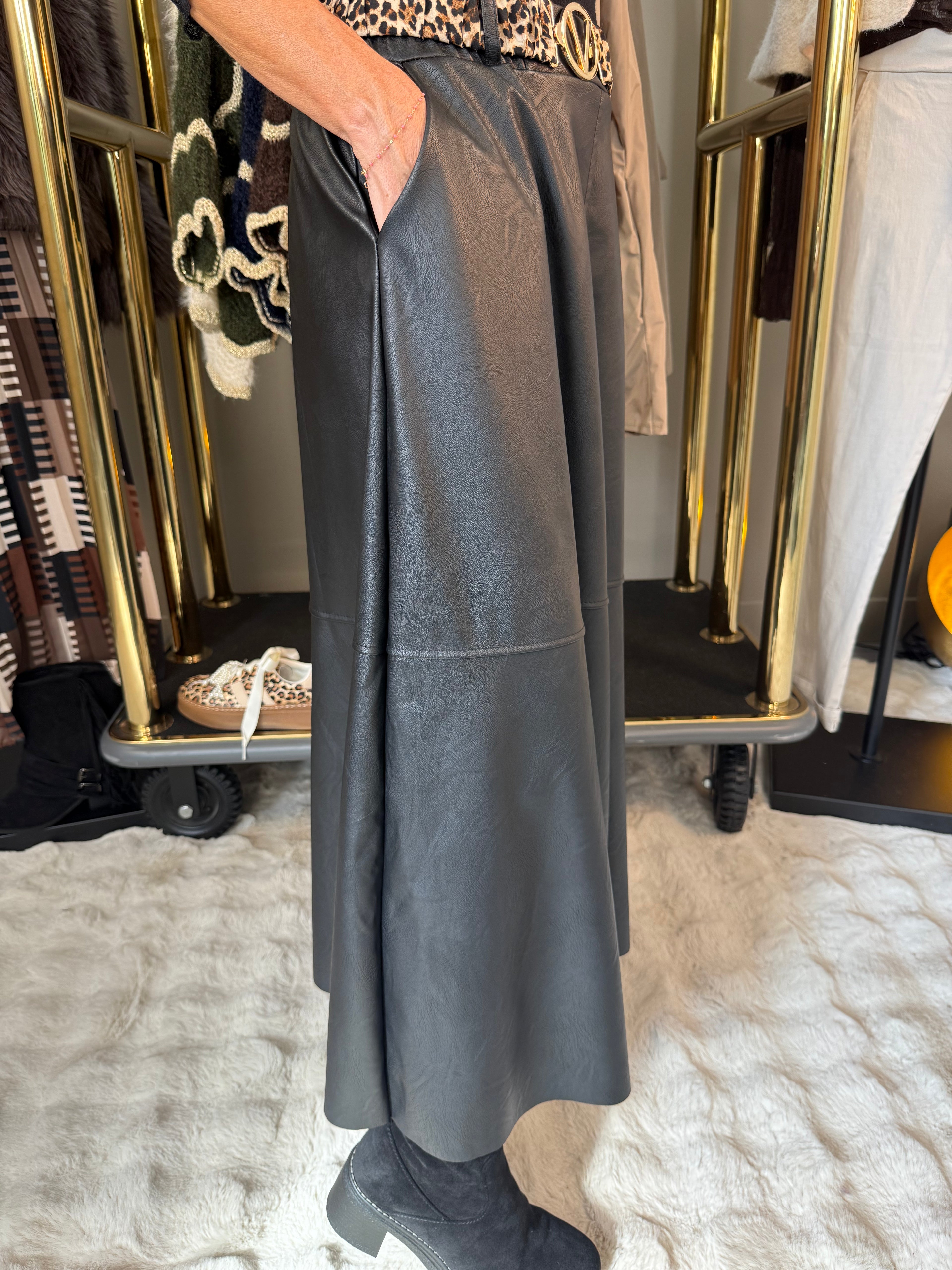 Jupe Simili Cuir Noir