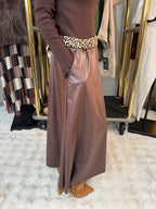 Jupe Simili Cuir Choco