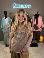 Pull Fin J'adore Camel