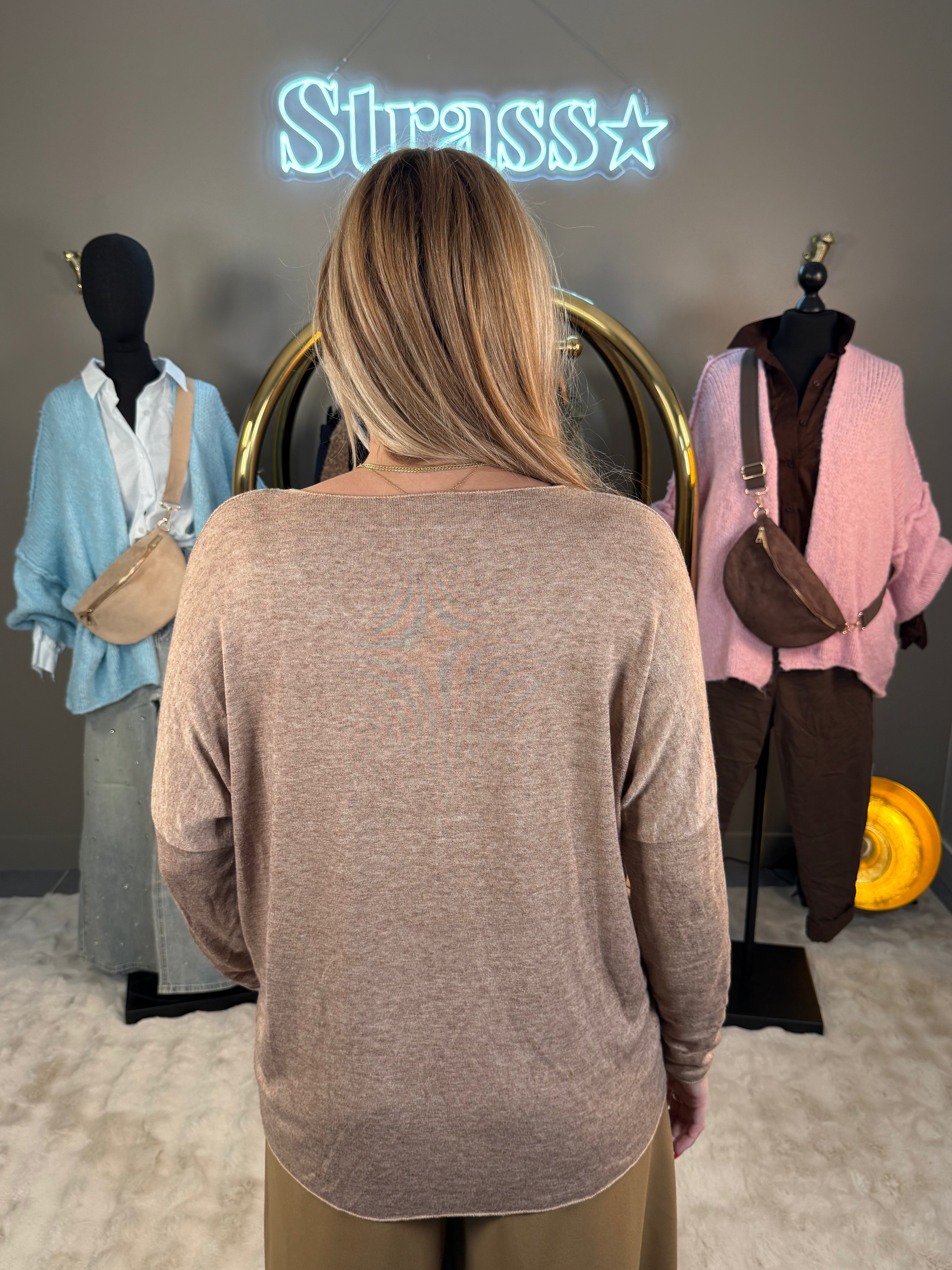 Pull Fin J'adore Camel