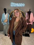 Manteau Laine Rase Choco