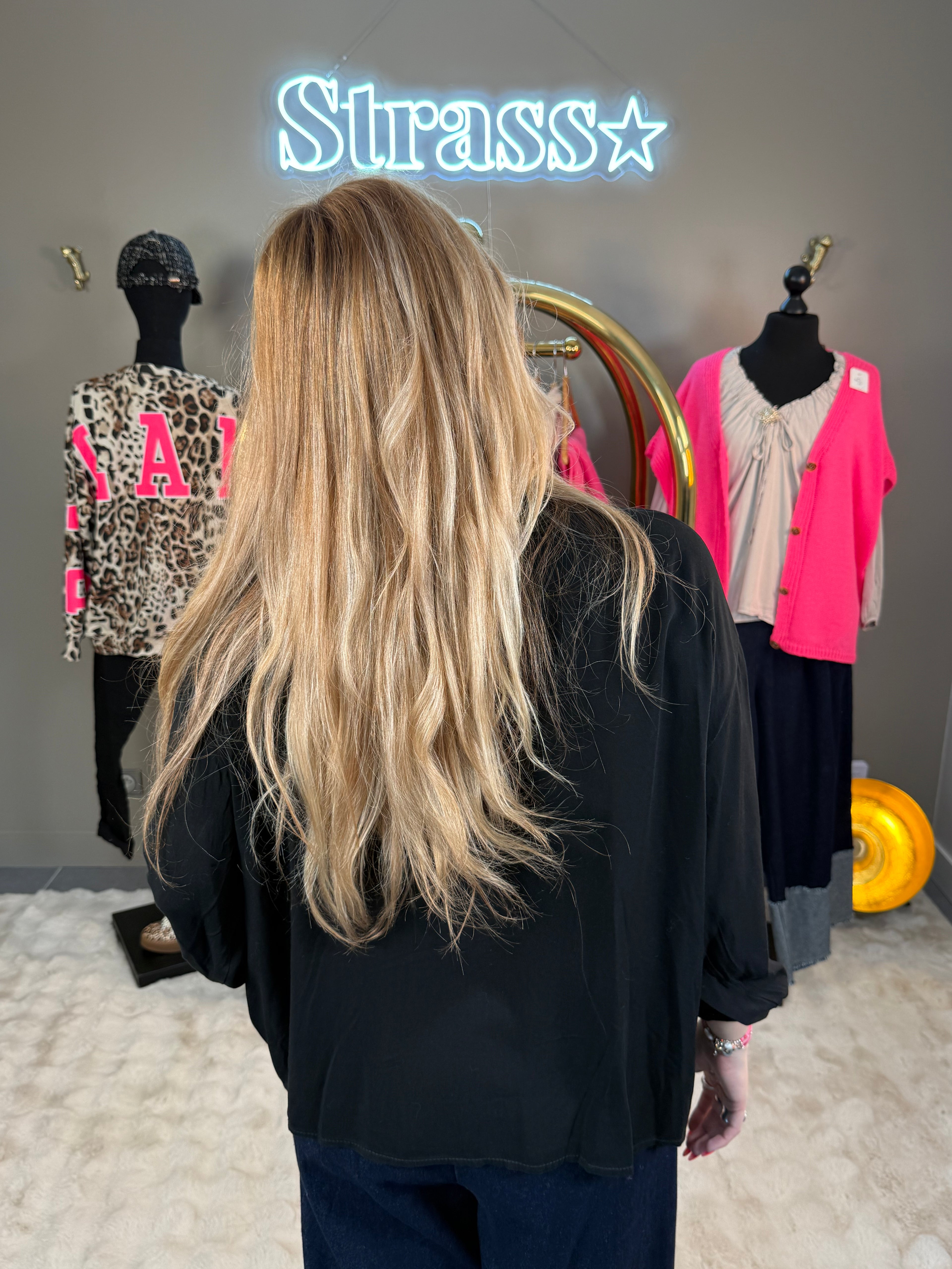 Blouse Froncée Soleil Noir