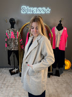 Manteau Laine Rase Beige