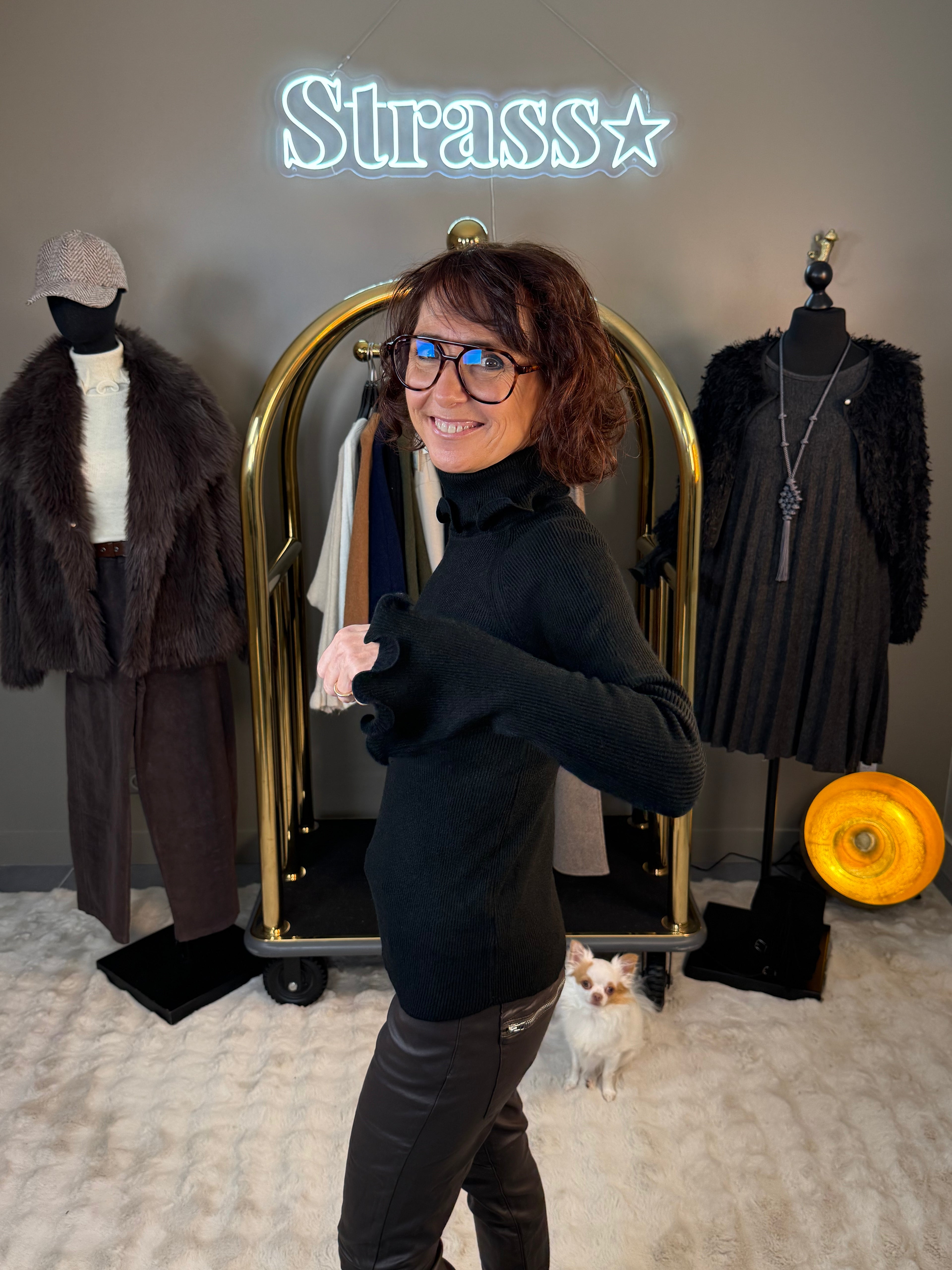 Pull Chaussette Froufrou Noir