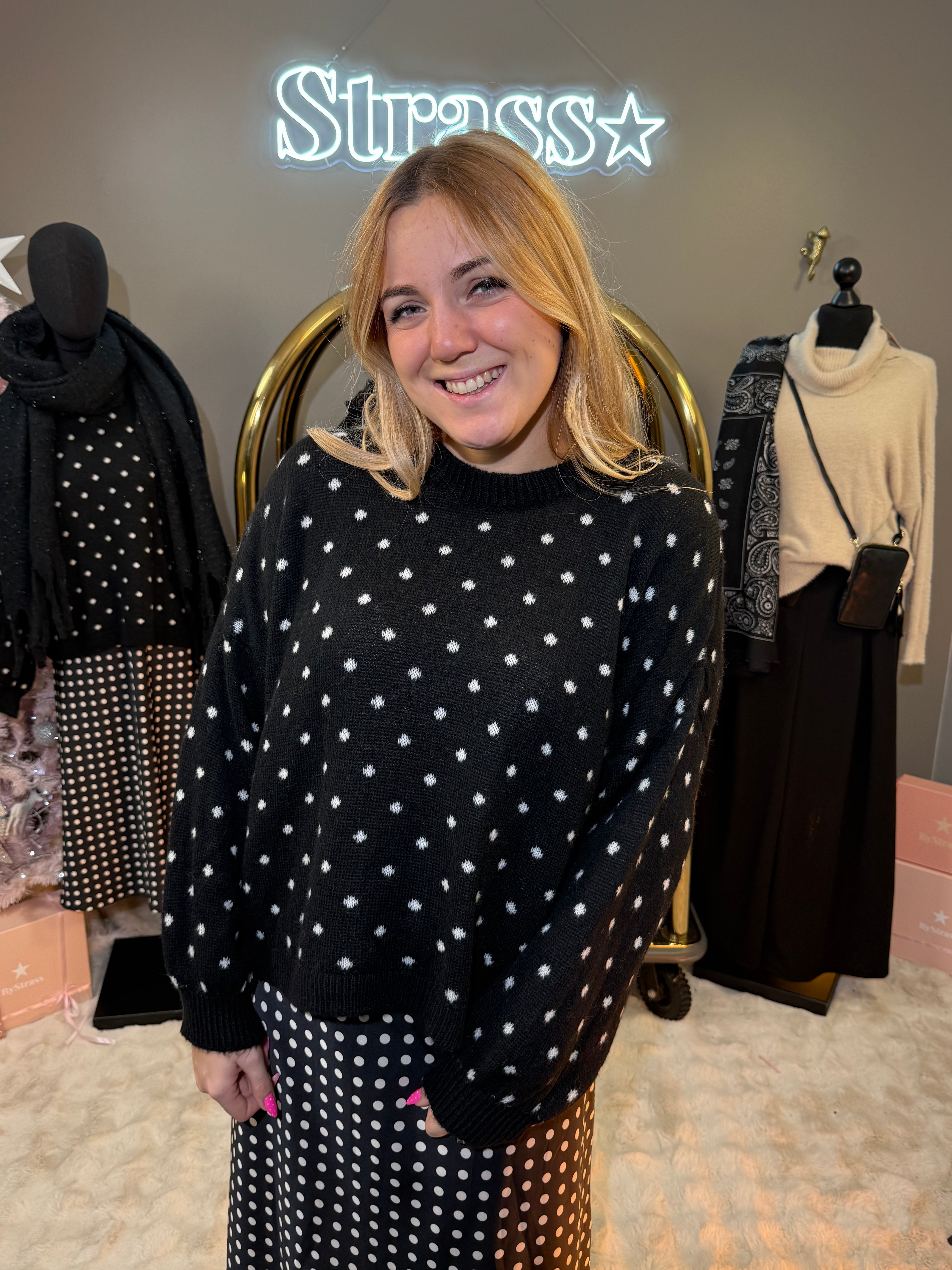 Pull Petits Pois Noir