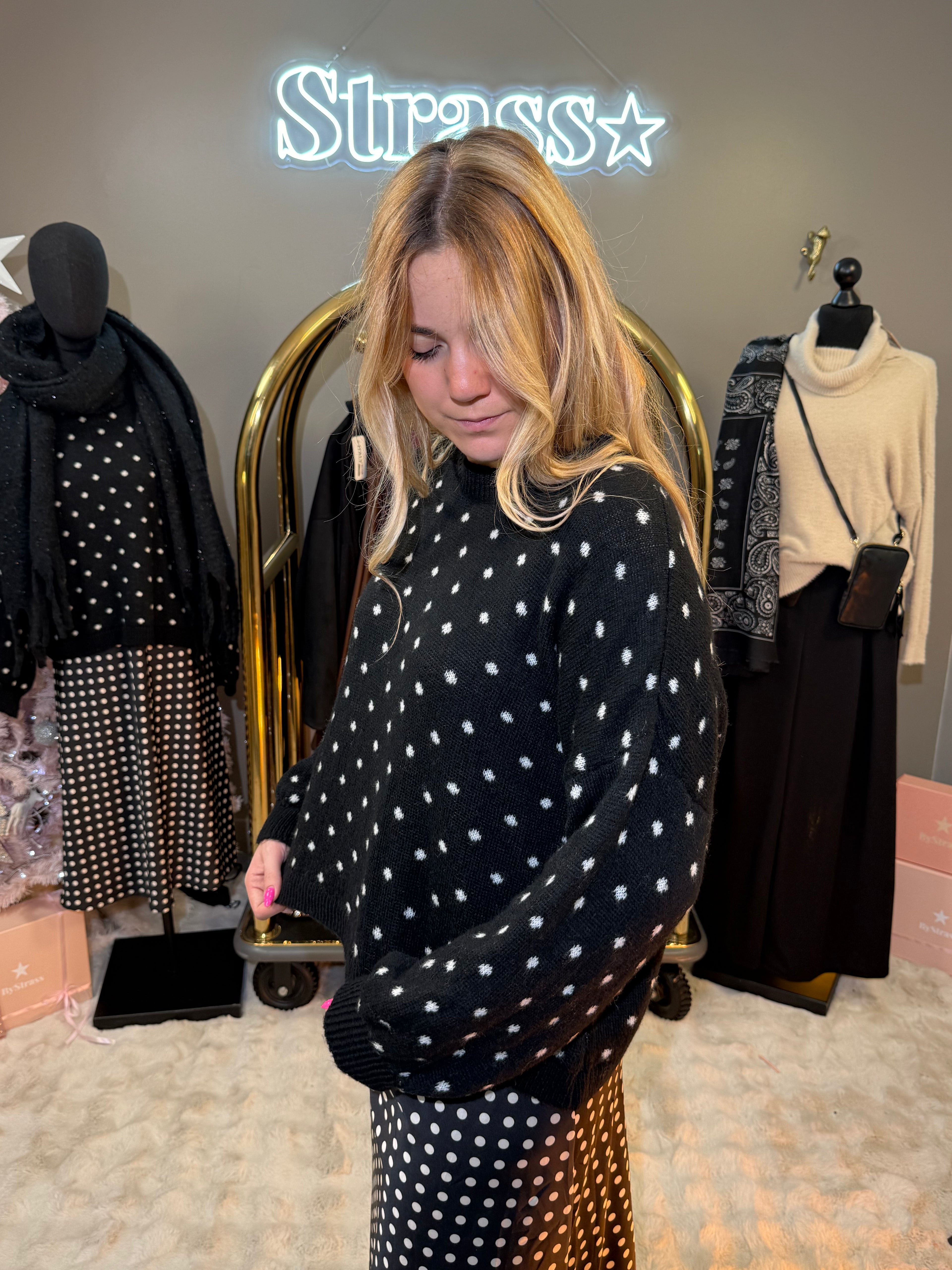 Pull Petits Pois Noir