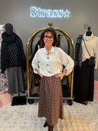 Jupe Satin Petits Pois Choco