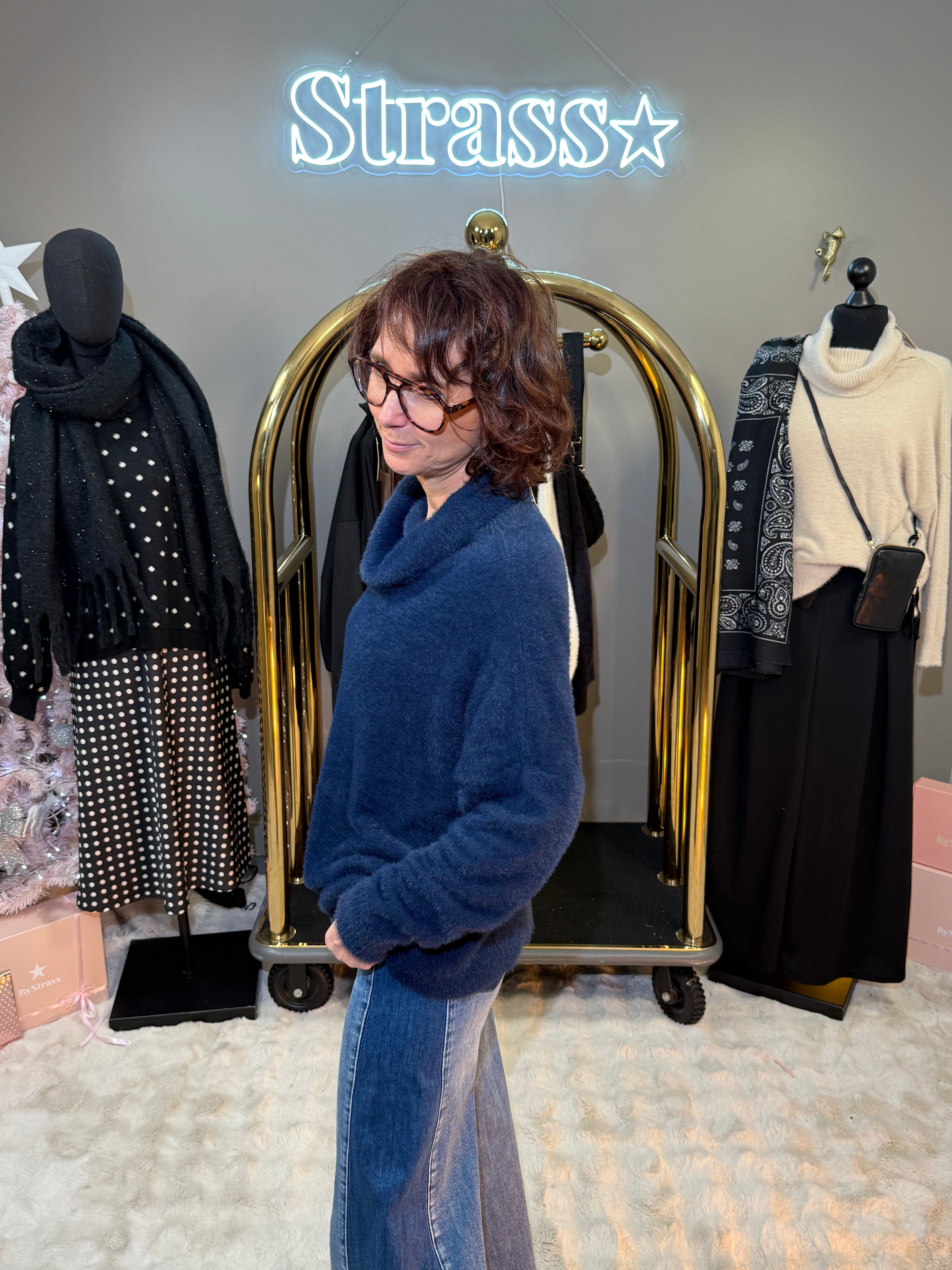 Pull Bénitier Tout Doux Bleu Marine