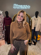 Pull Col Bénitier Camel