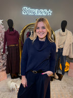 Pull Col Bénitier Bleu Marine