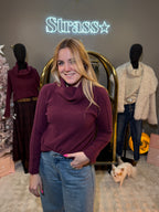 Pull Col Bénitier Bordeaux