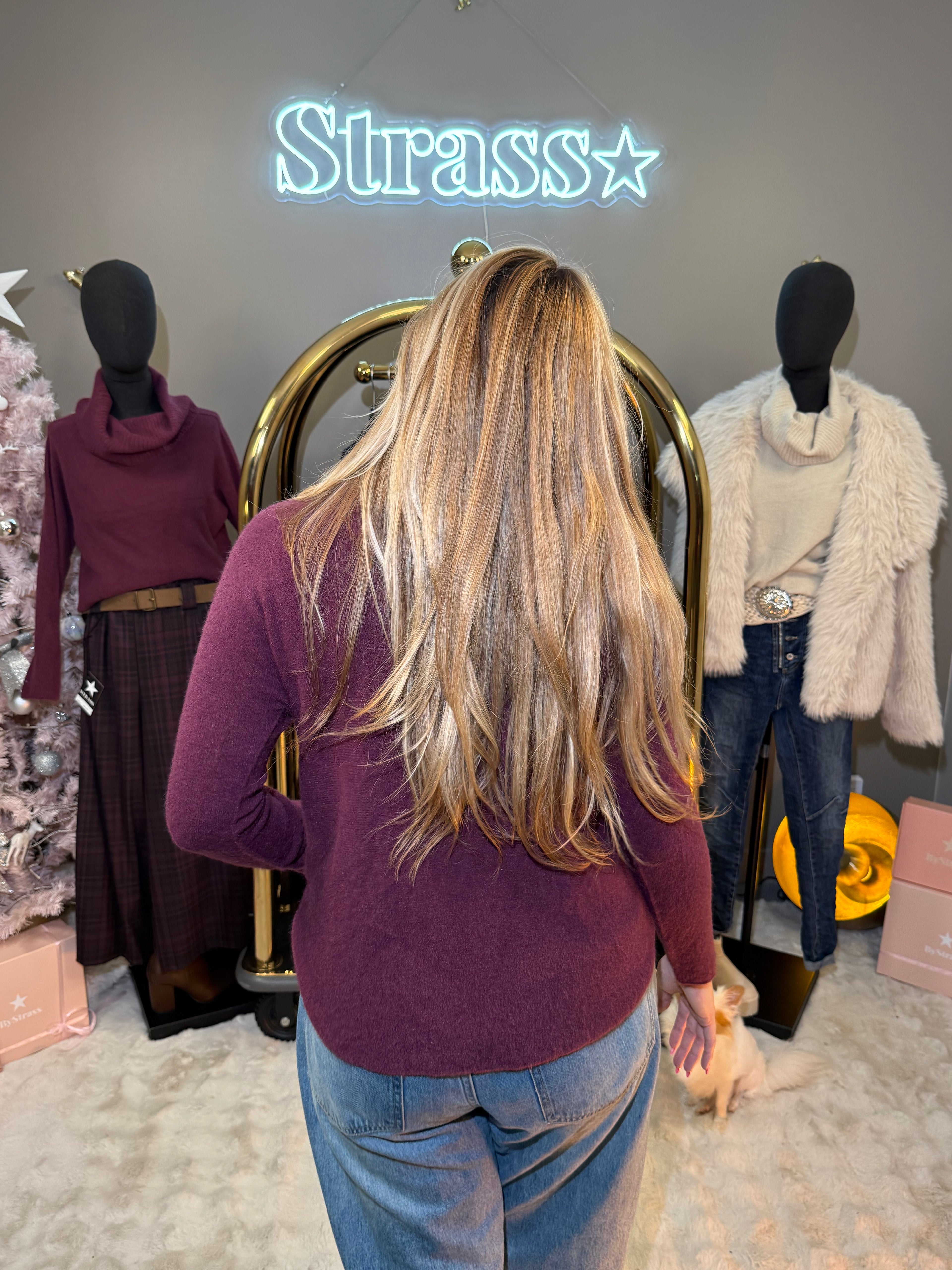 Pull Col Bénitier Bordeaux