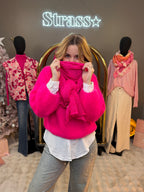 Écharpe Nirvana Mohair Rose Fluo