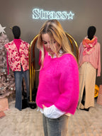 Pull Melissa Mohair Rose Fluo