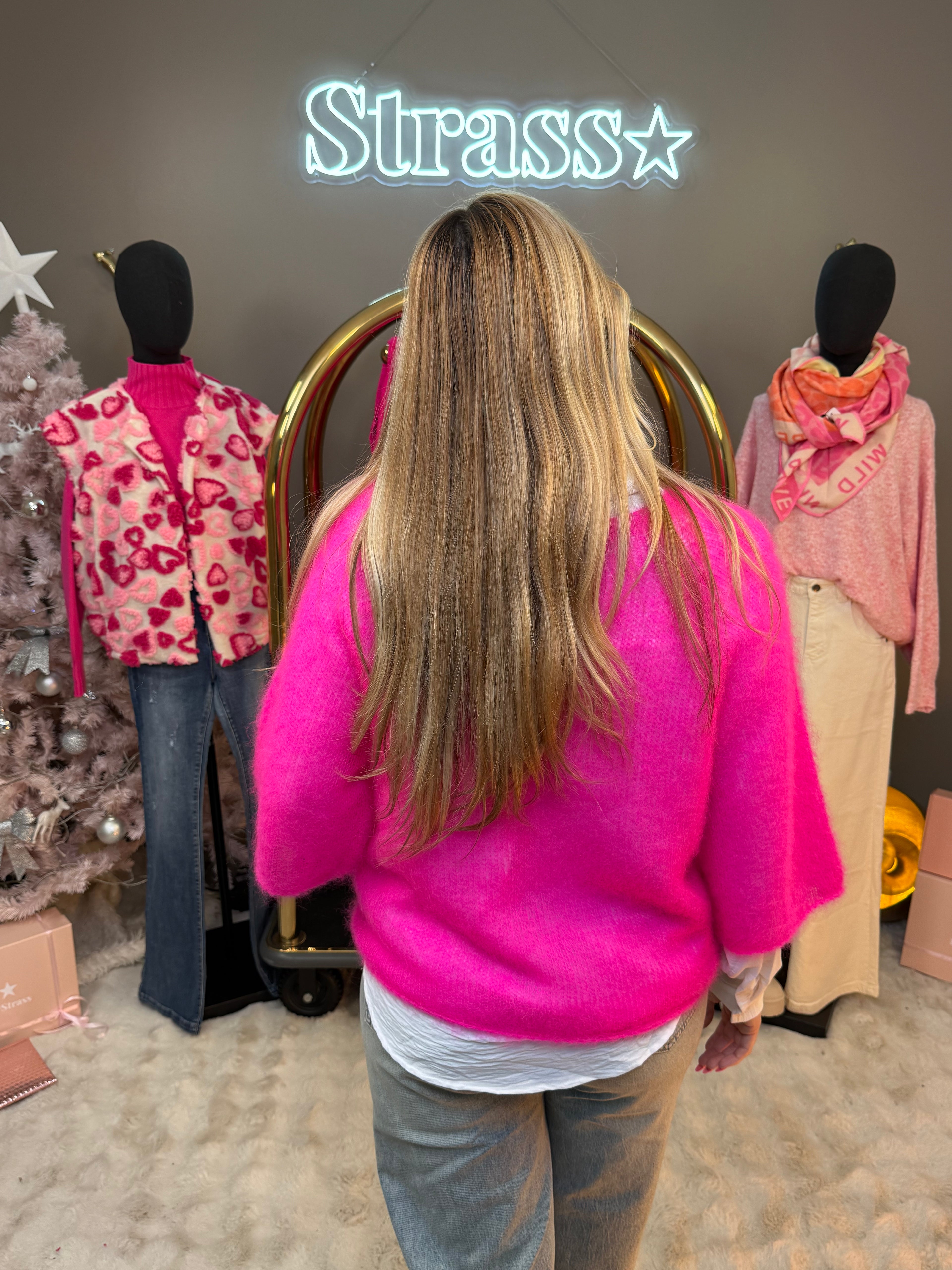 Pull Melissa Mohair Rose Fluo